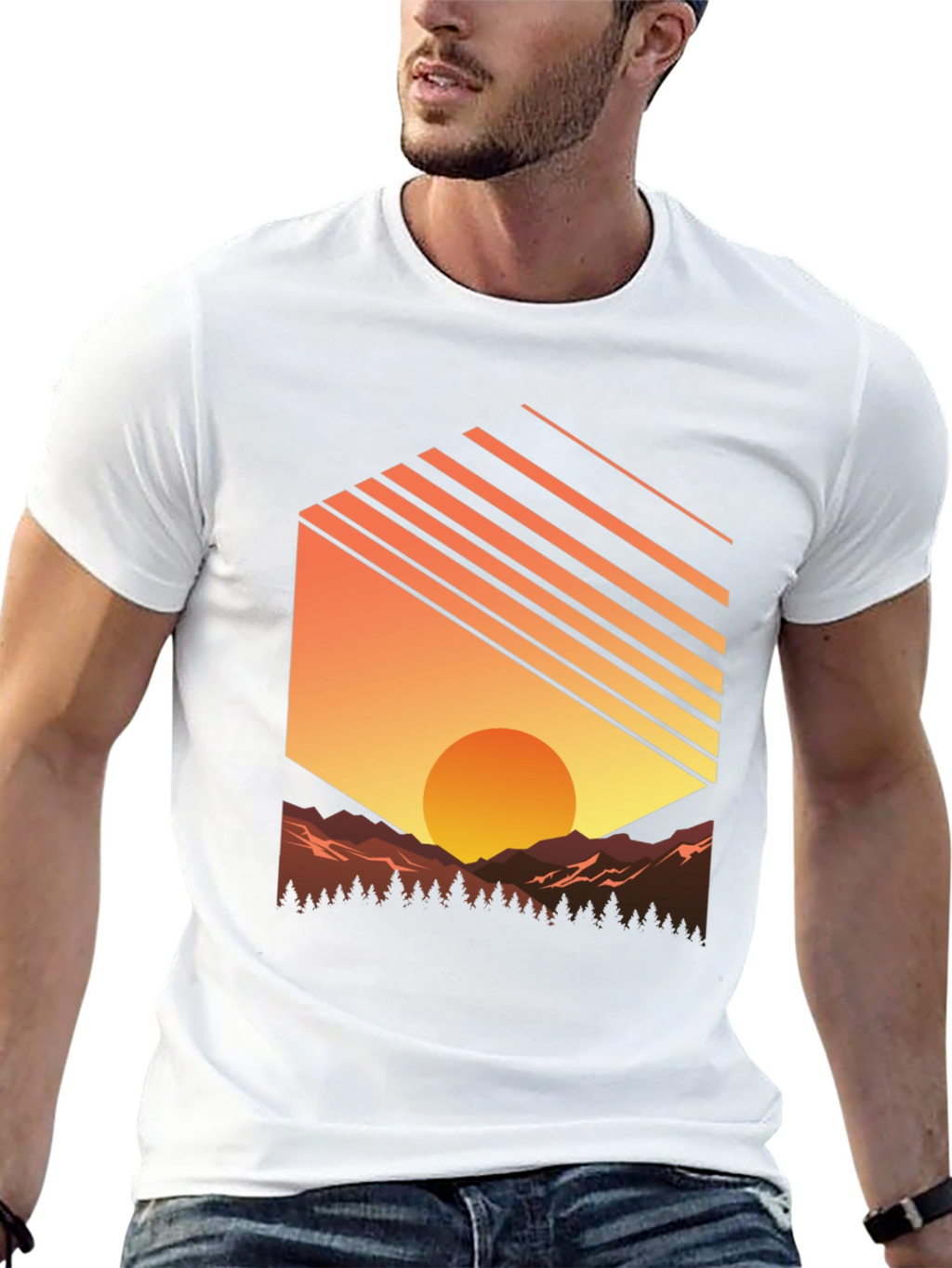Sunset Mountain Graphic Tee - Nature Inspired T-Shirt