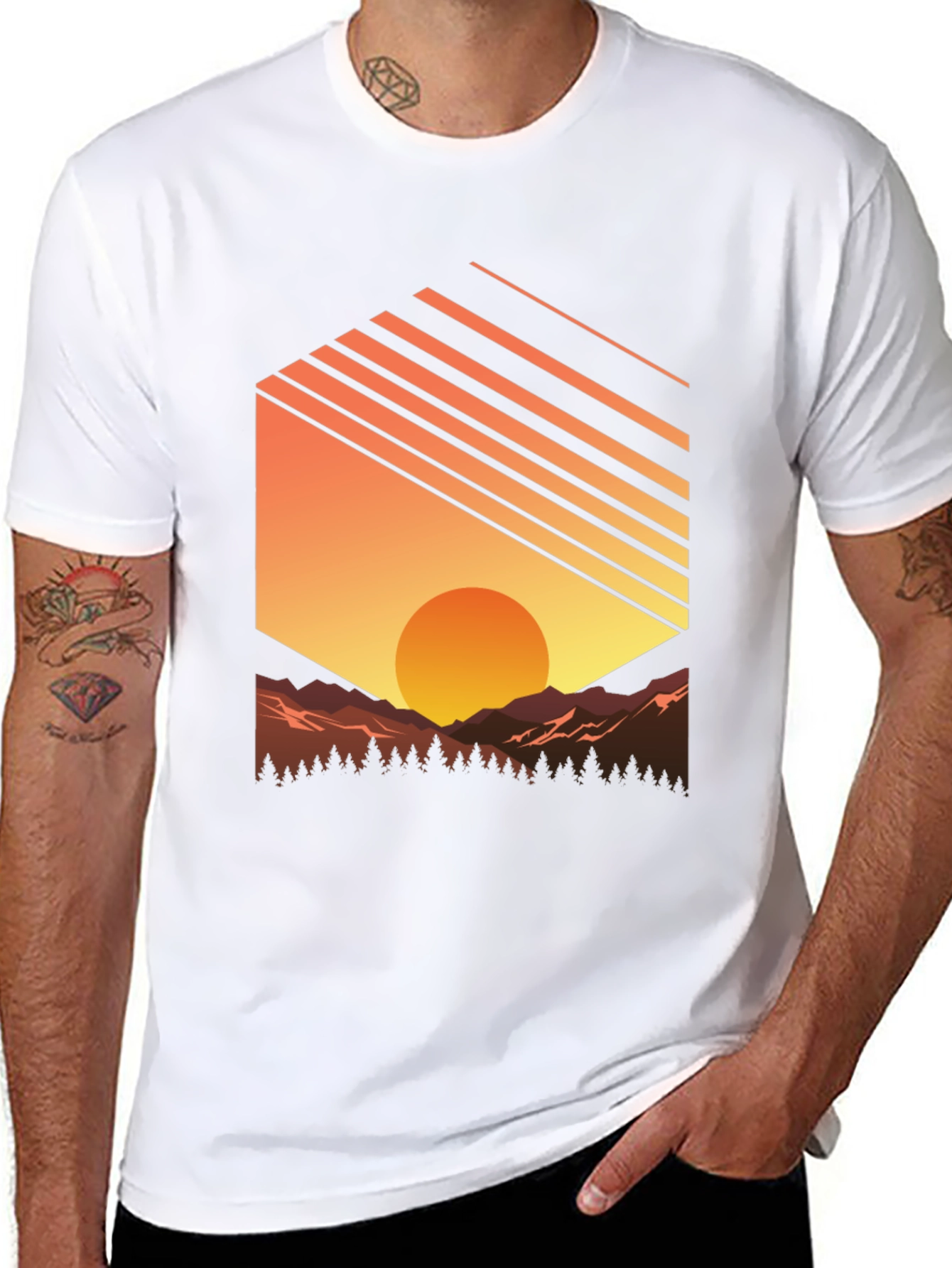 Sunset Mountain Graphic Tee - Nature Inspired T-Shirt