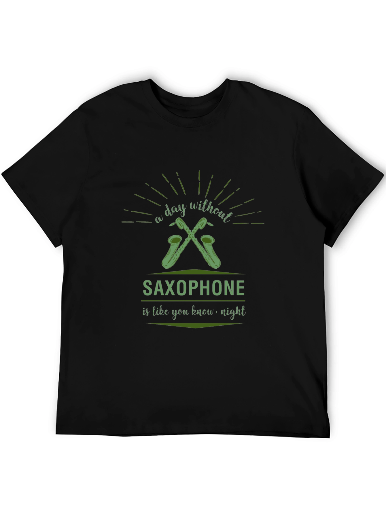 Saxophone Lover Black T-Shirt - Day Without Music