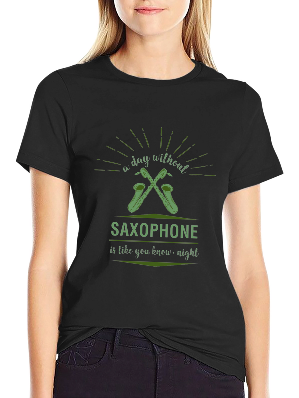 Saxophone Lover Black T-Shirt - Day Without Music