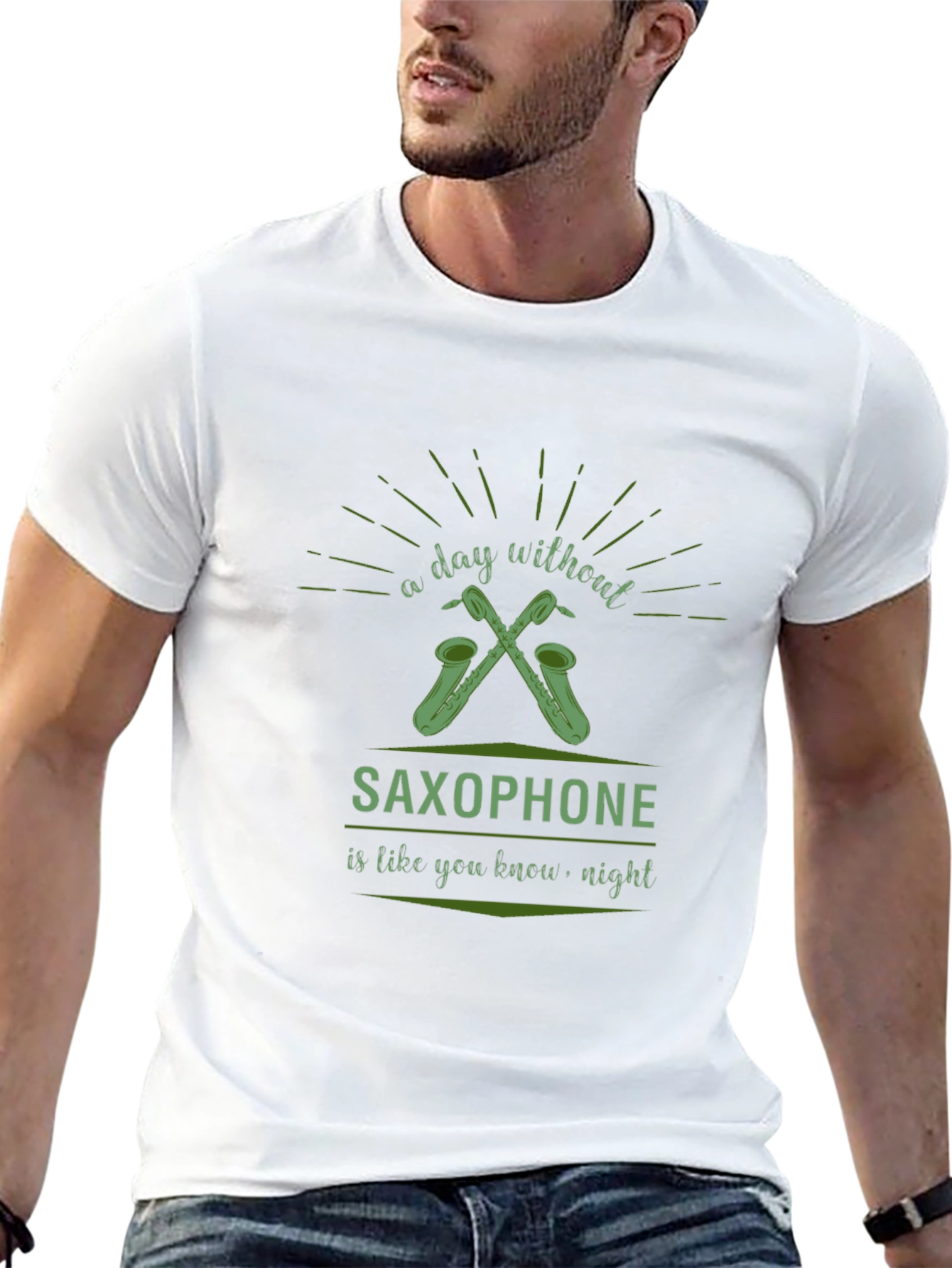 Saxophone Lover Black T-Shirt - Day Without Music