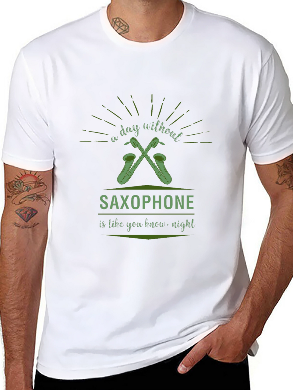 Saxophone Lover Black T-Shirt - Day Without Music