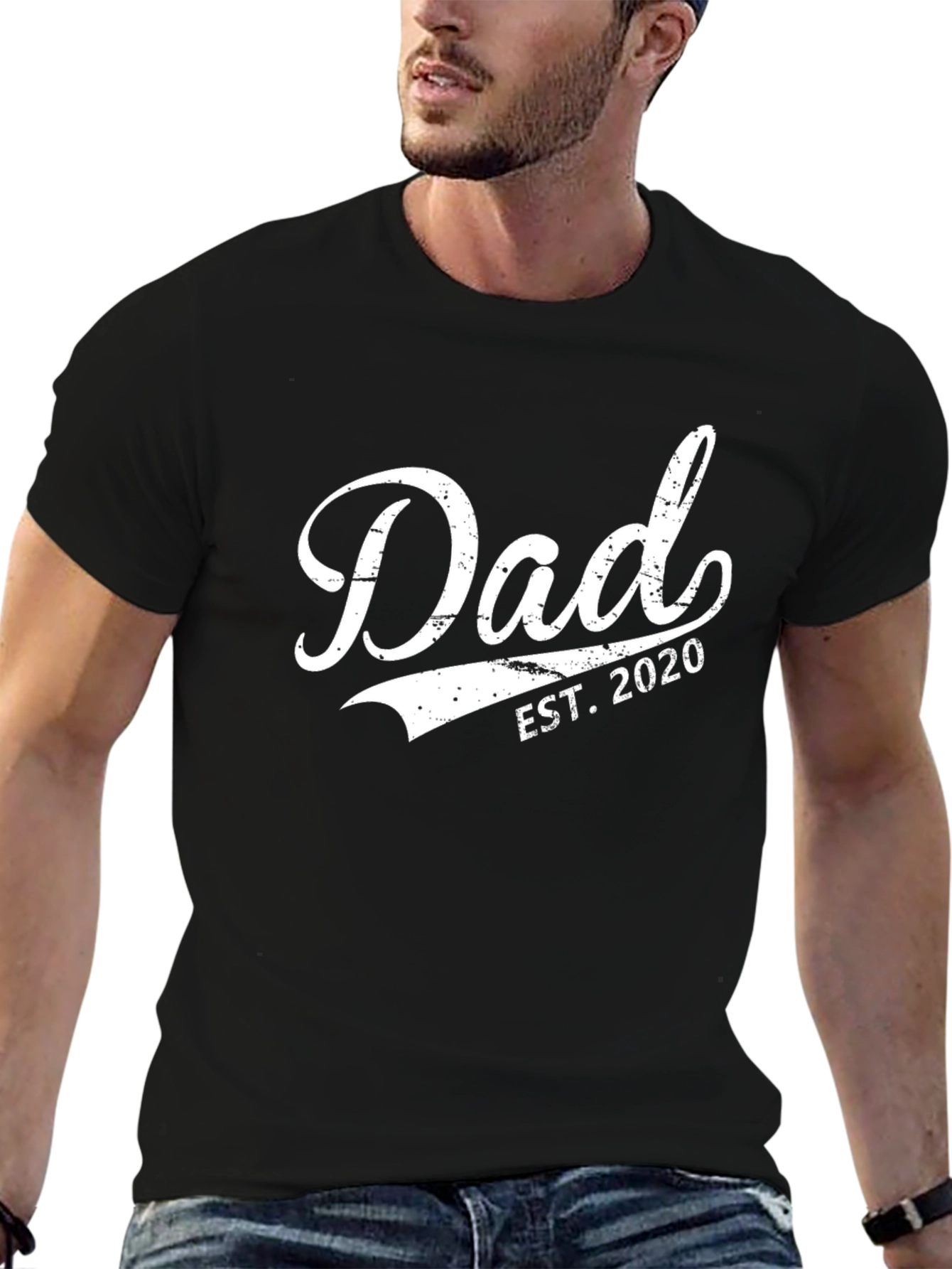 Dad Est. 2020 Black T-Shirt