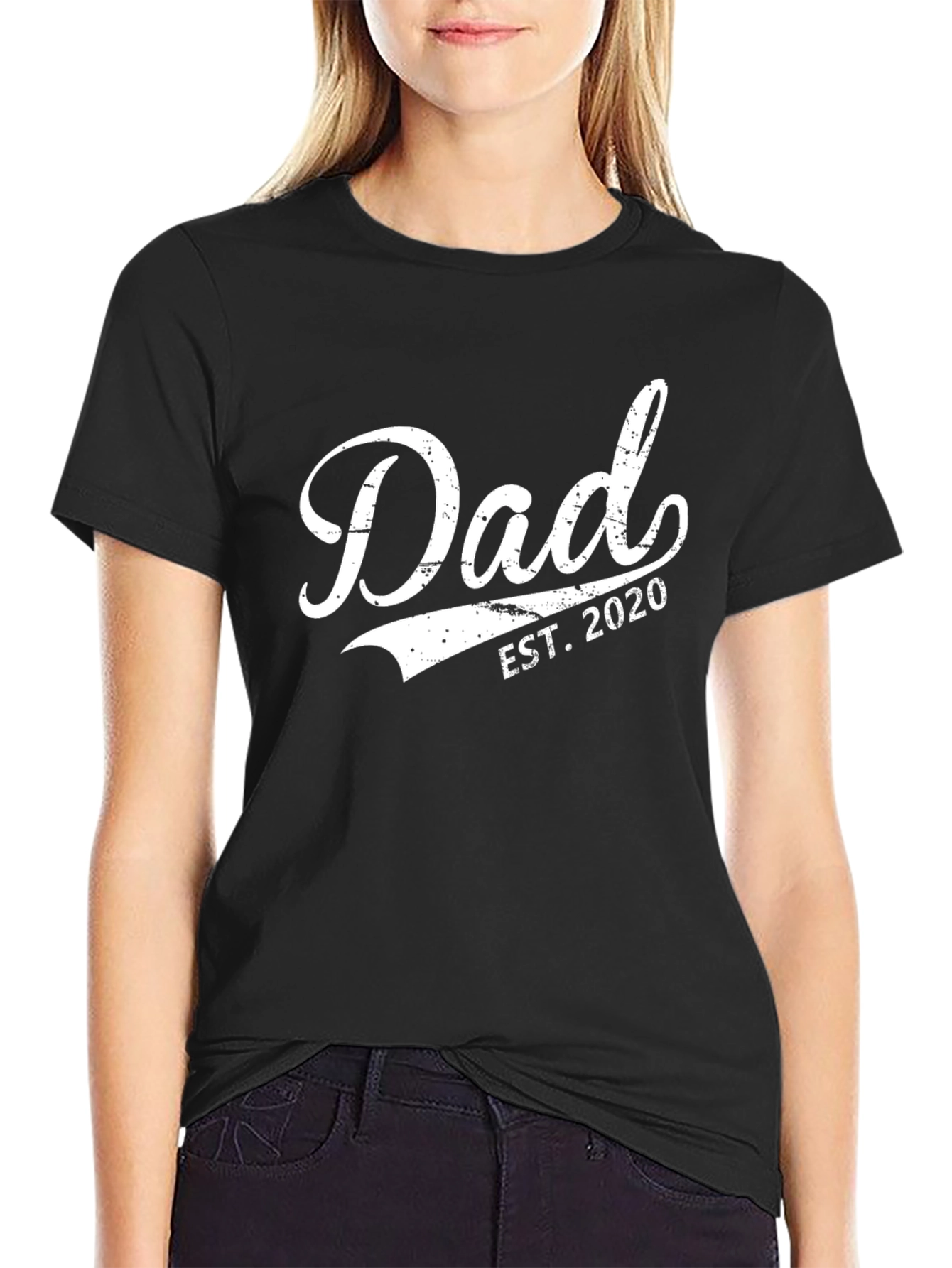 Dad Est. 2020 Black T-Shirt