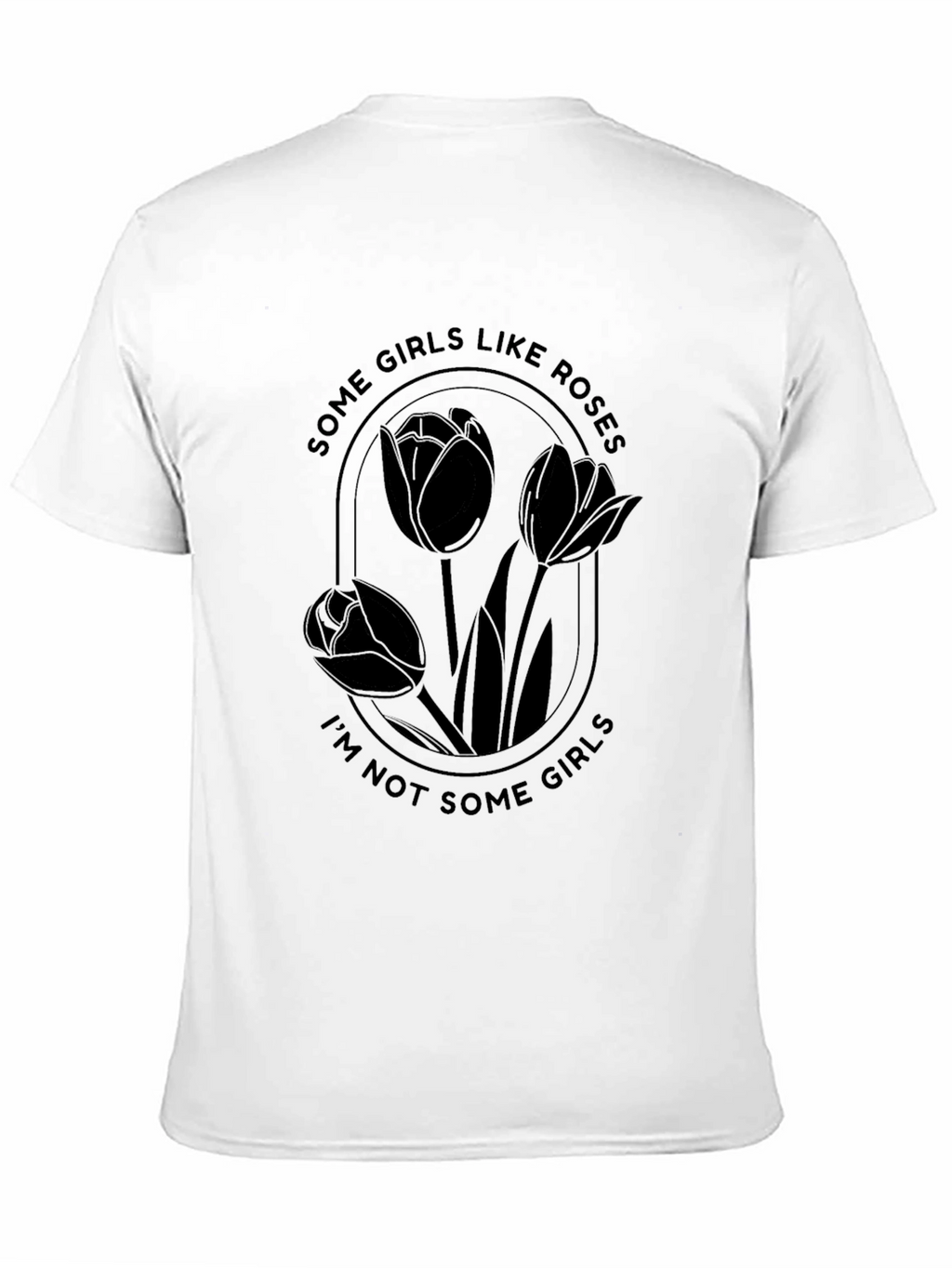 Black Graphic Tee - Some Girls Like Roses T-Shirt