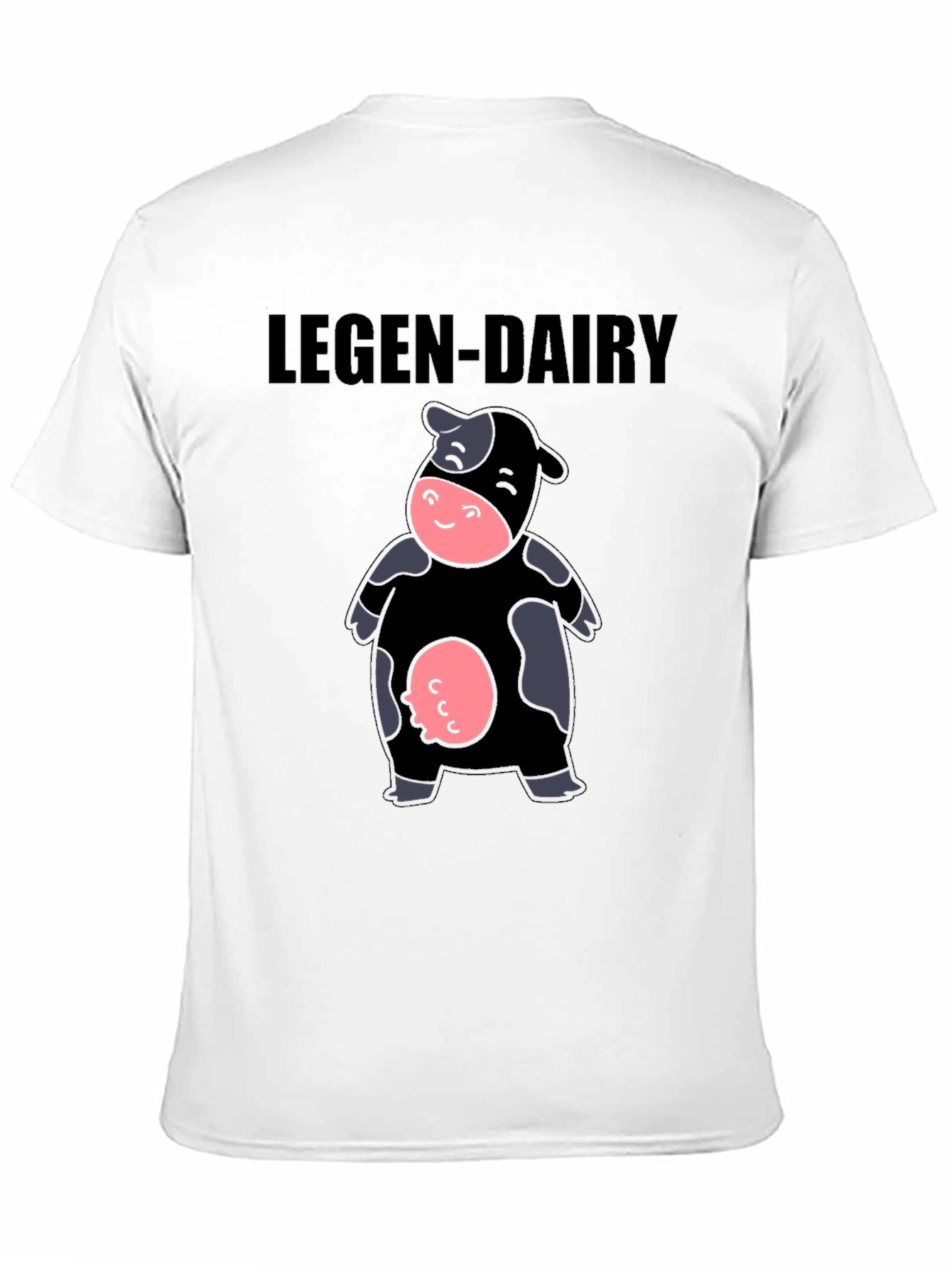 Legen-Dairy Cow Graphic Tee - Black Cotton T-Shirt