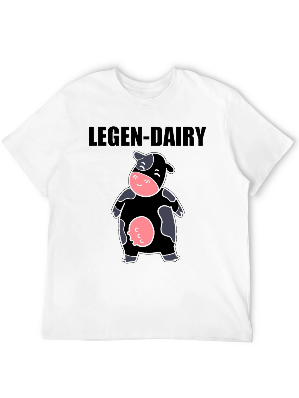 Legen-Dairy Cow Graphic Tee - Black Cotton T-Shirt
