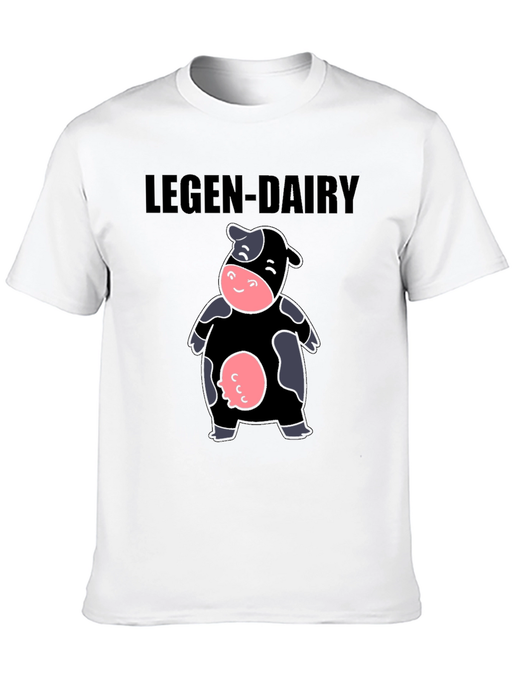 Legen-Dairy Cow Graphic Tee - Black Cotton T-Shirt