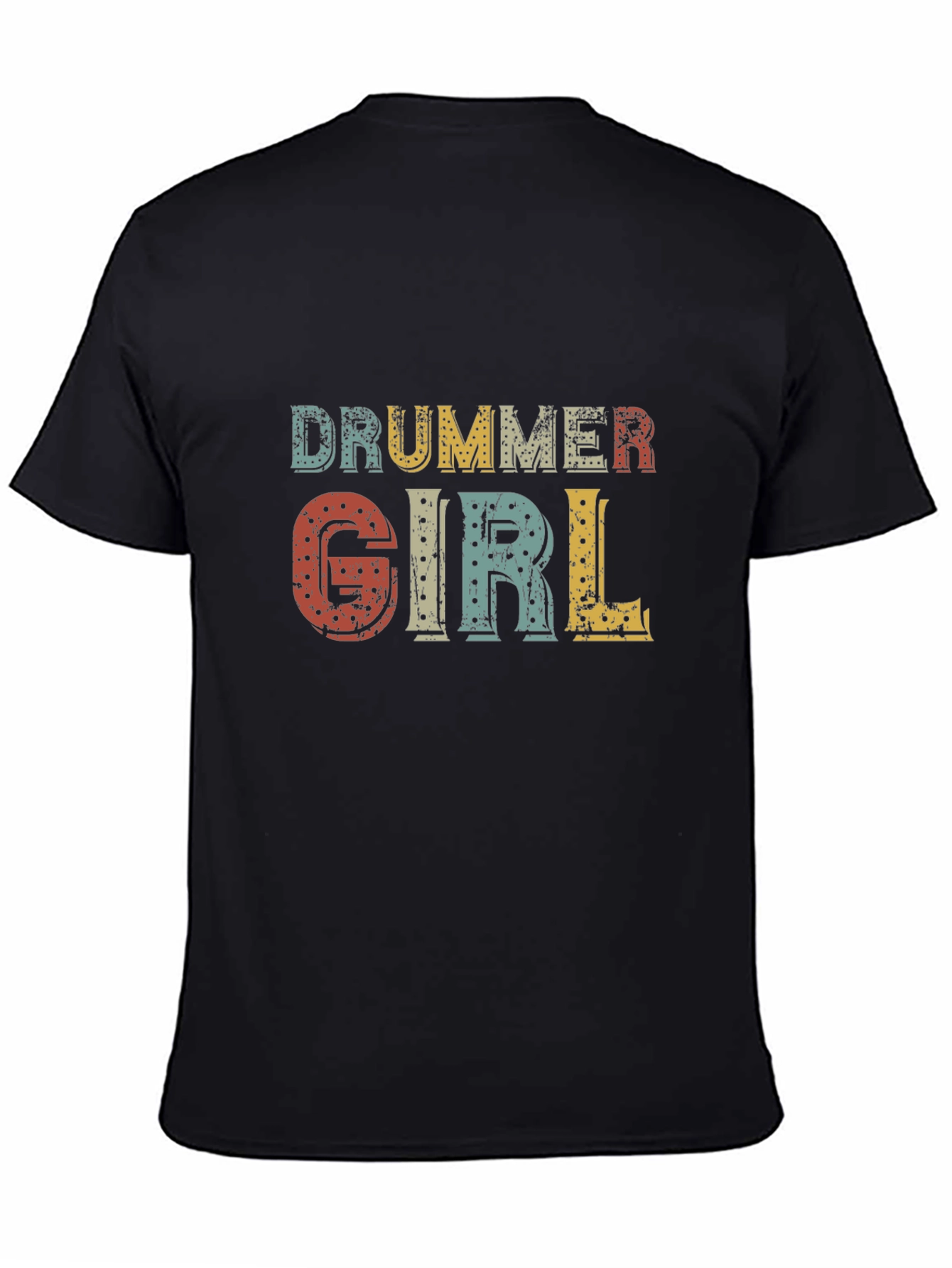 Drummer Girl Vintage Style Graphic Tee