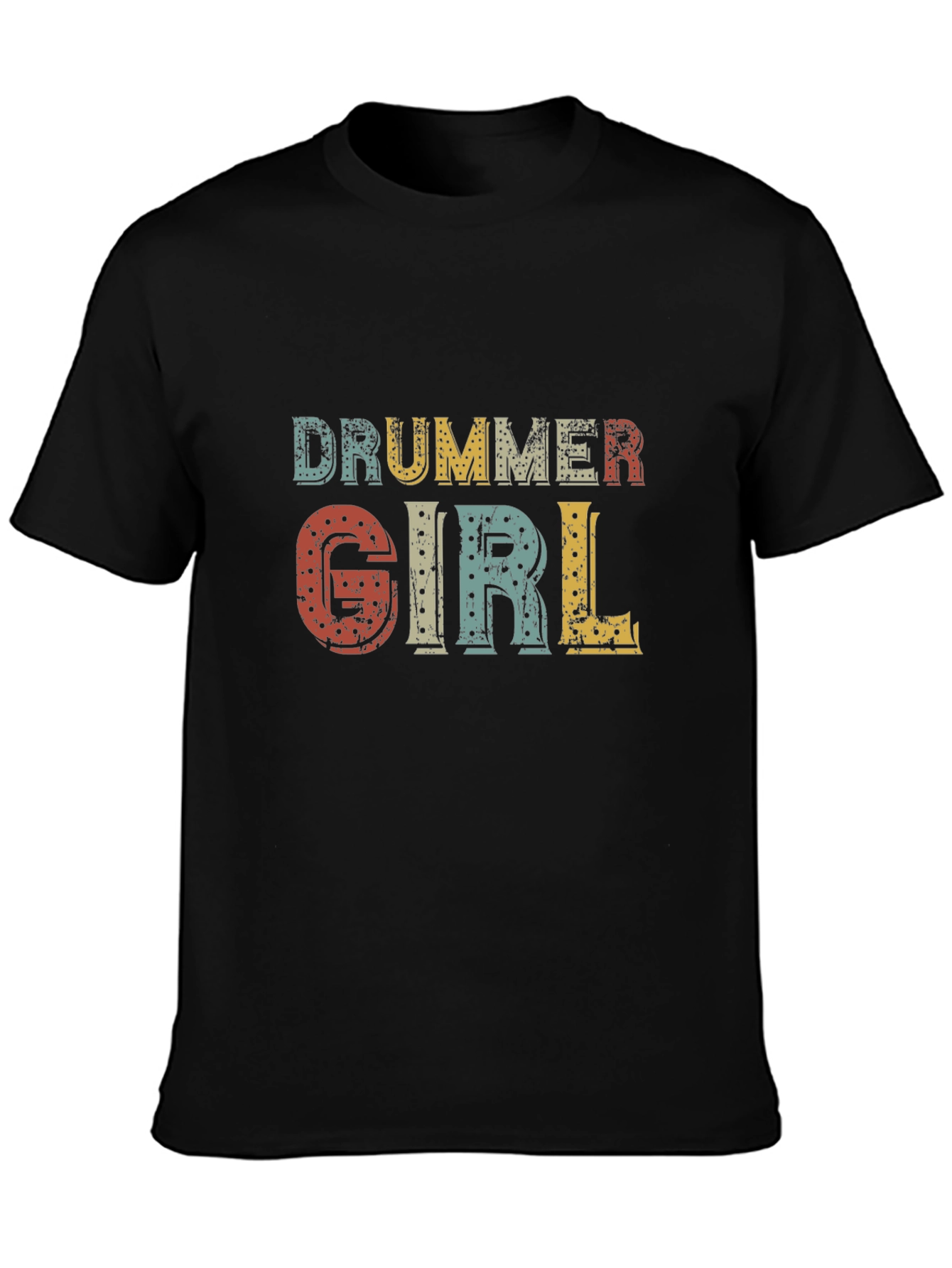 Drummer Girl Vintage Style Graphic Tee