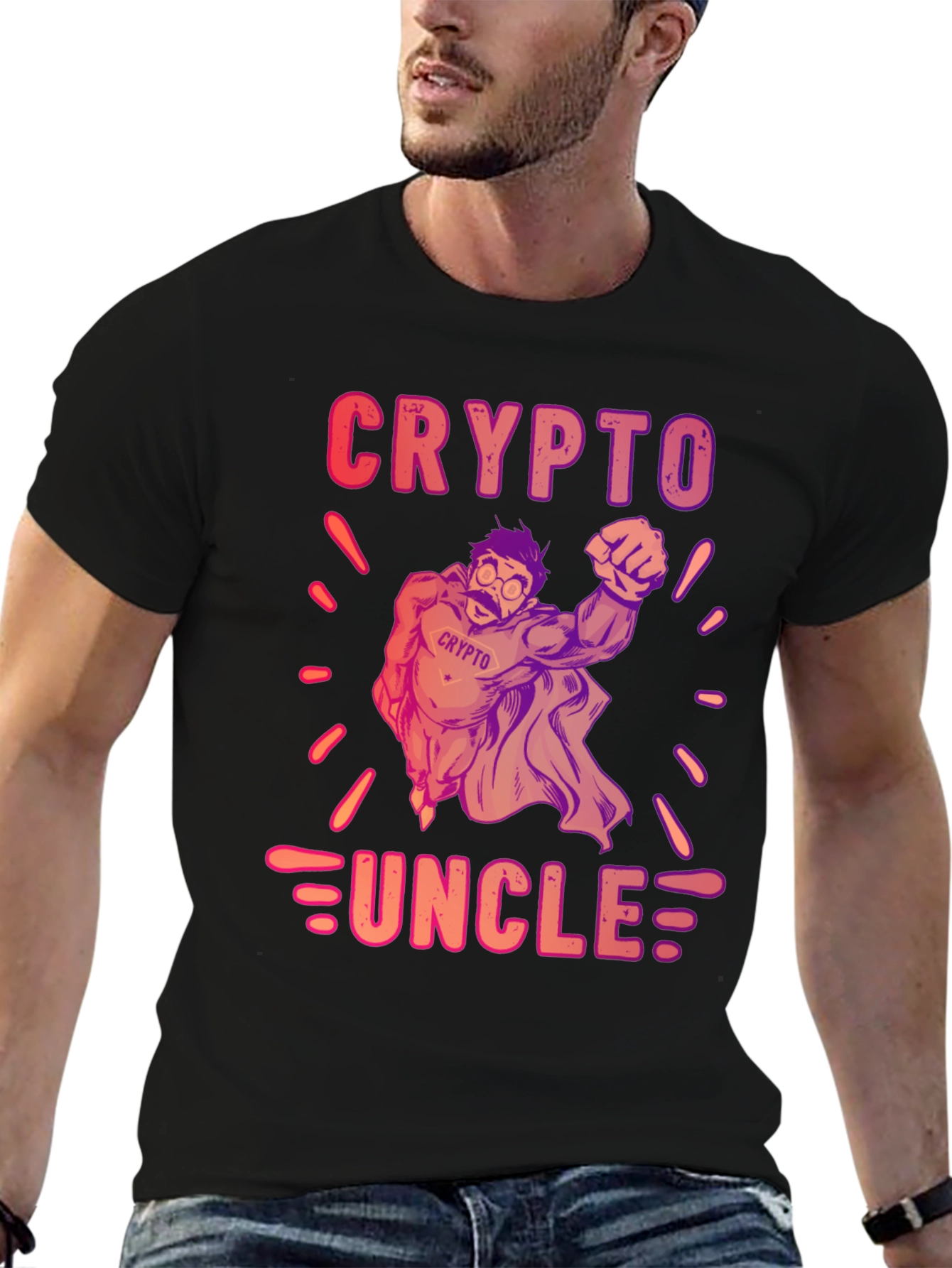 Crypto Uncle Graphic T-Shirt - Trendy Design