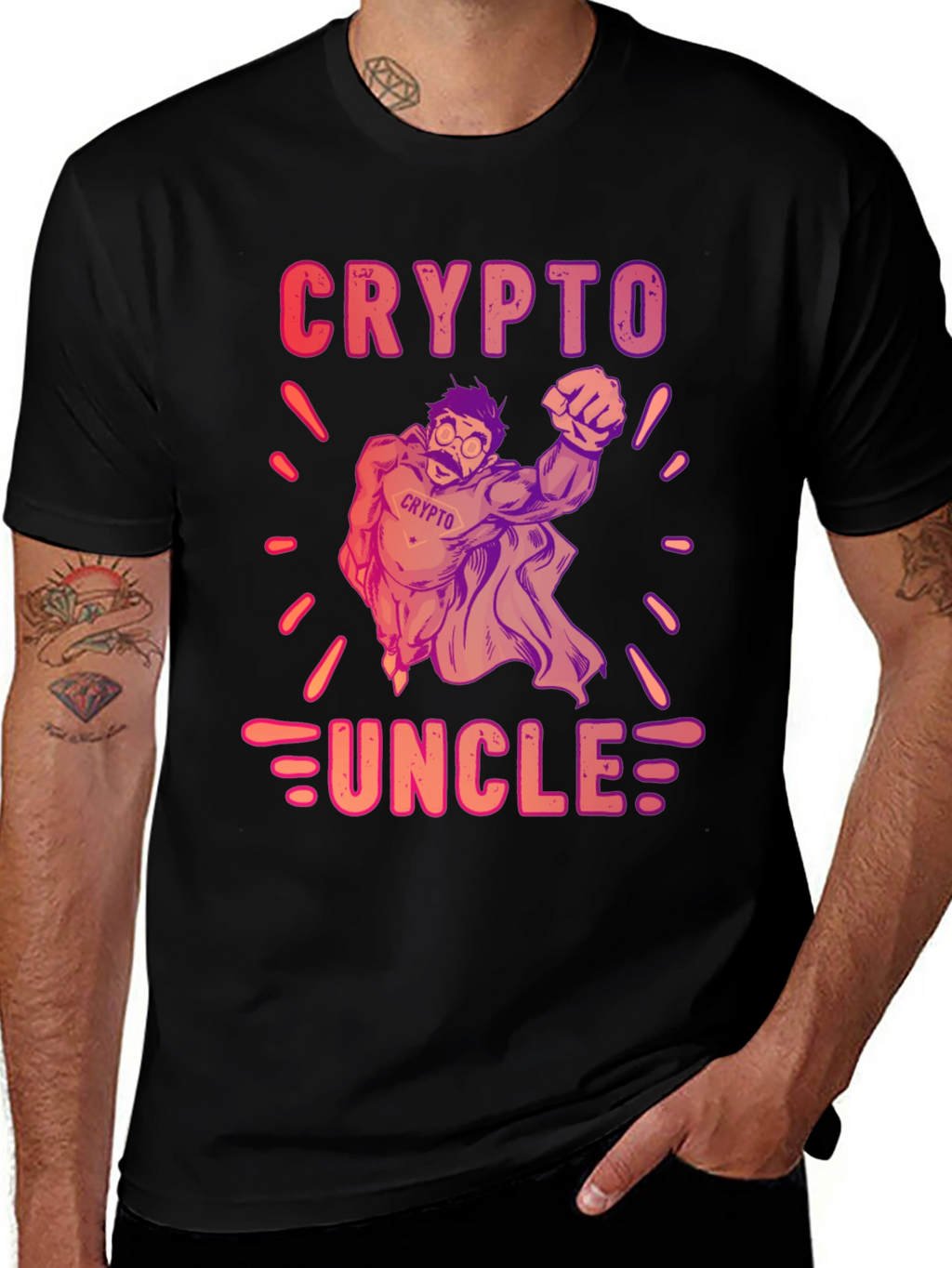 Crypto Uncle Graphic T-Shirt - Trendy Design