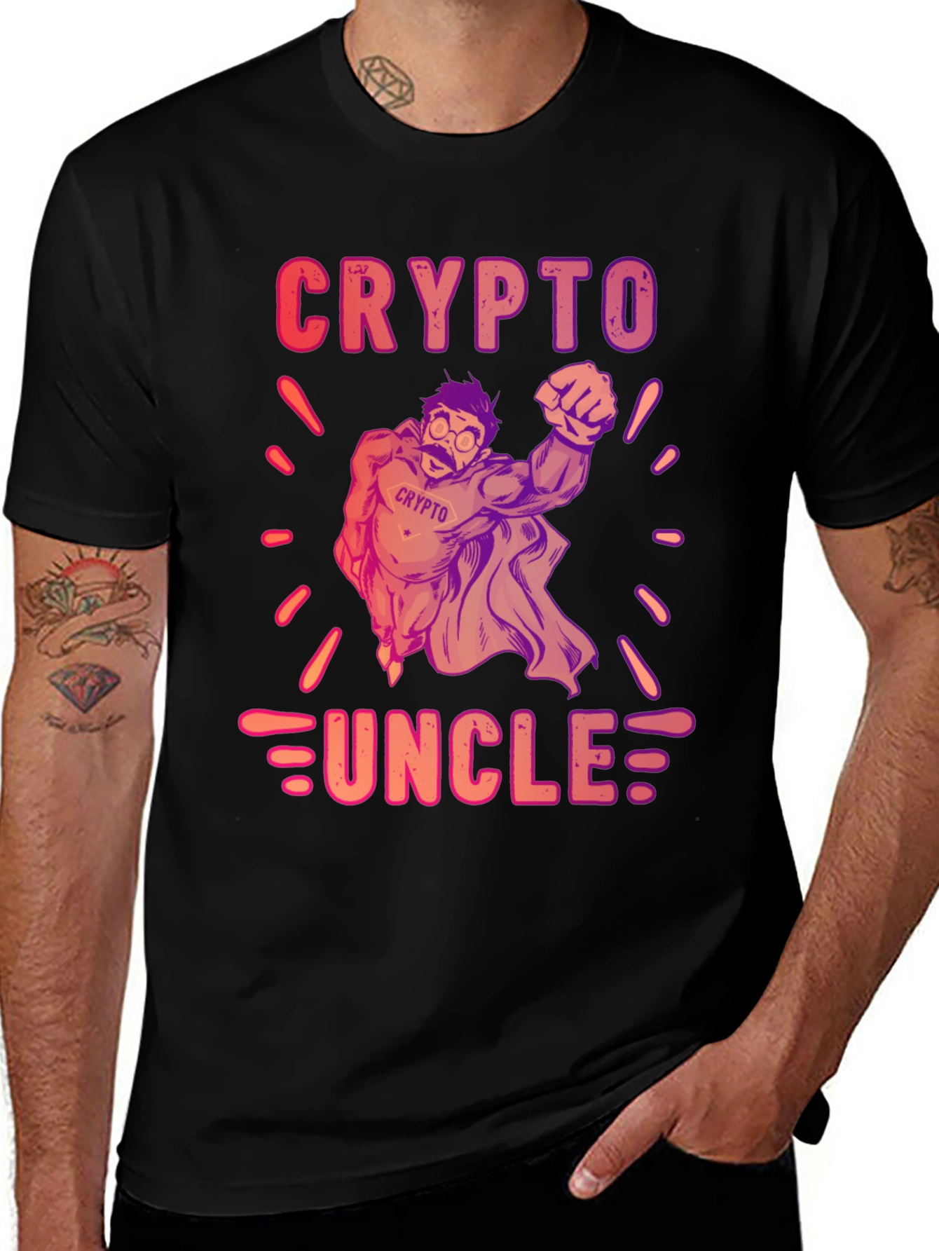 Crypto Uncle Graphic T-Shirt - Trendy Design