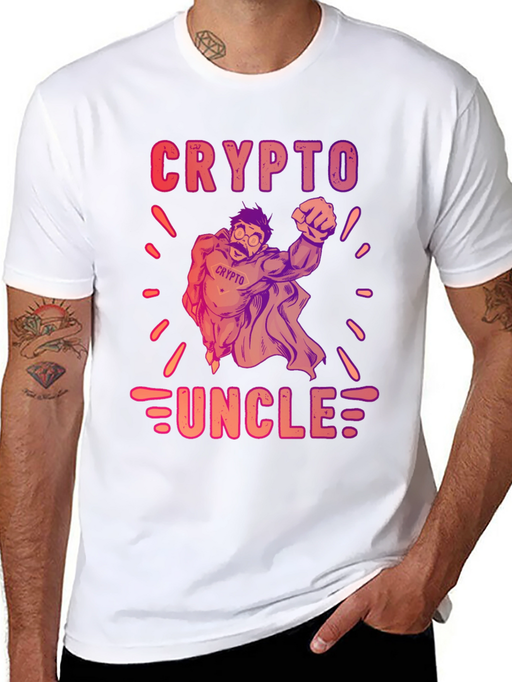 Crypto Uncle Graphic T-Shirt - Trendy Design