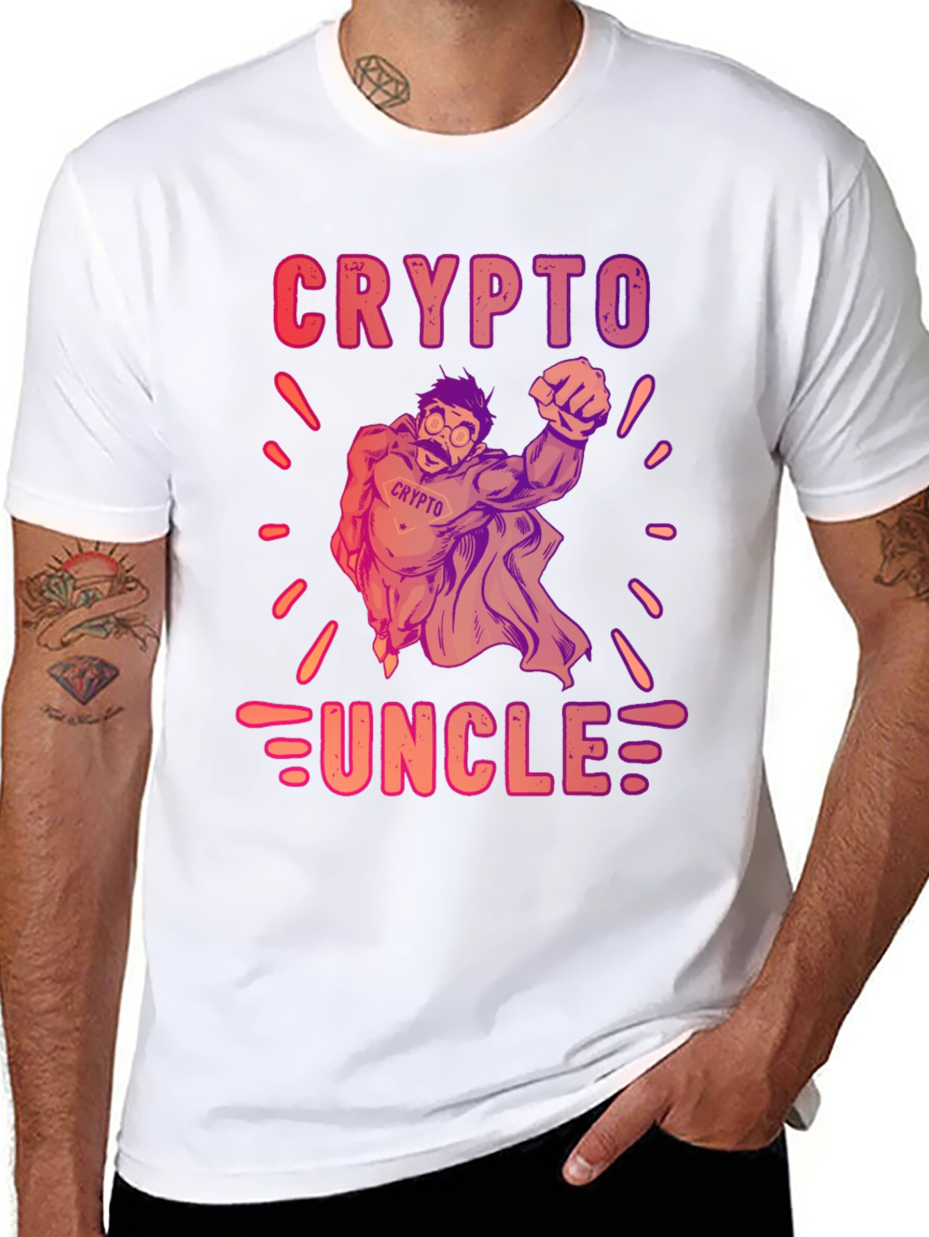 Crypto Uncle Graphic T-Shirt - Trendy Design
