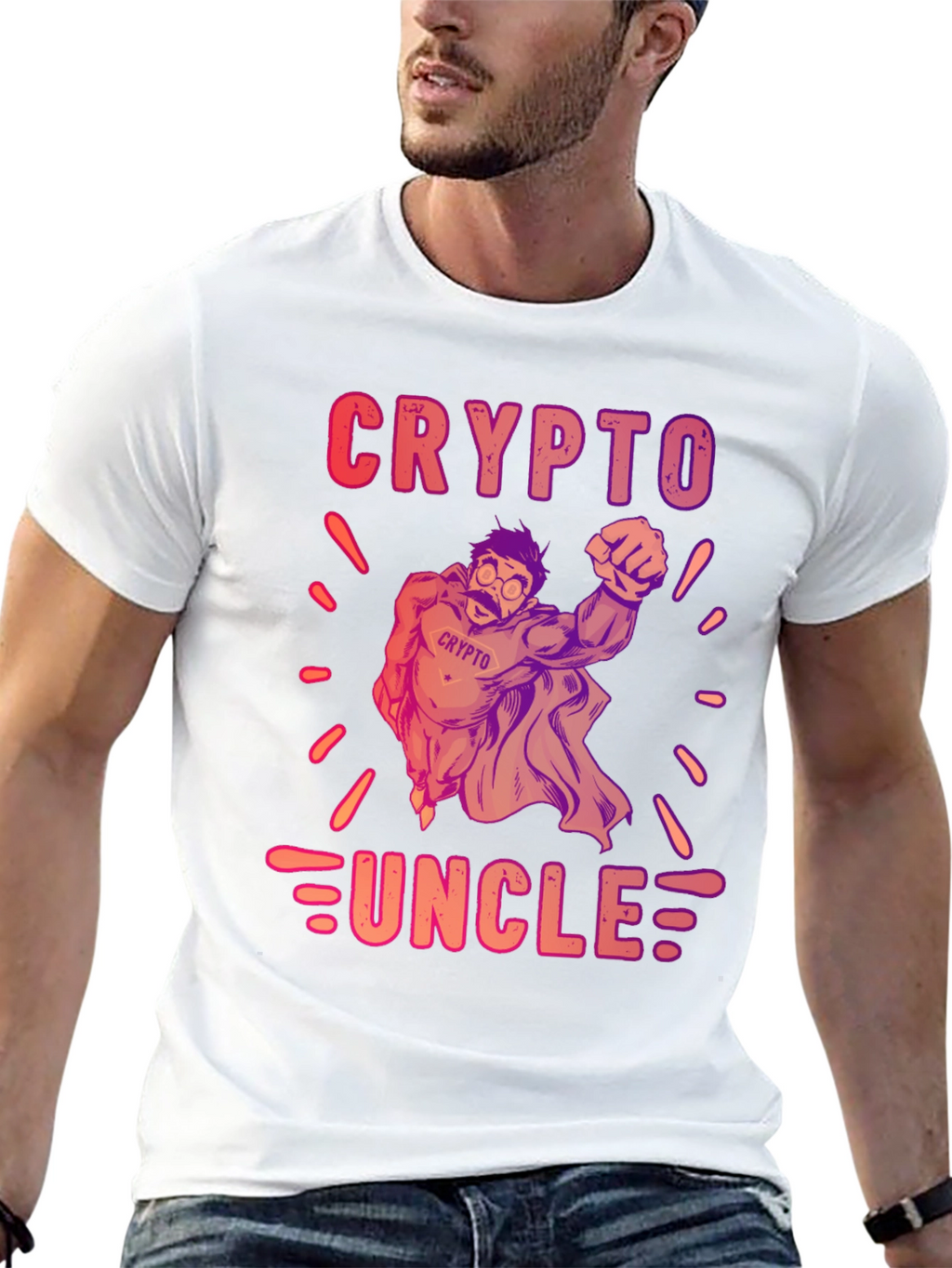 Crypto Uncle Graphic T-Shirt - Trendy Design
