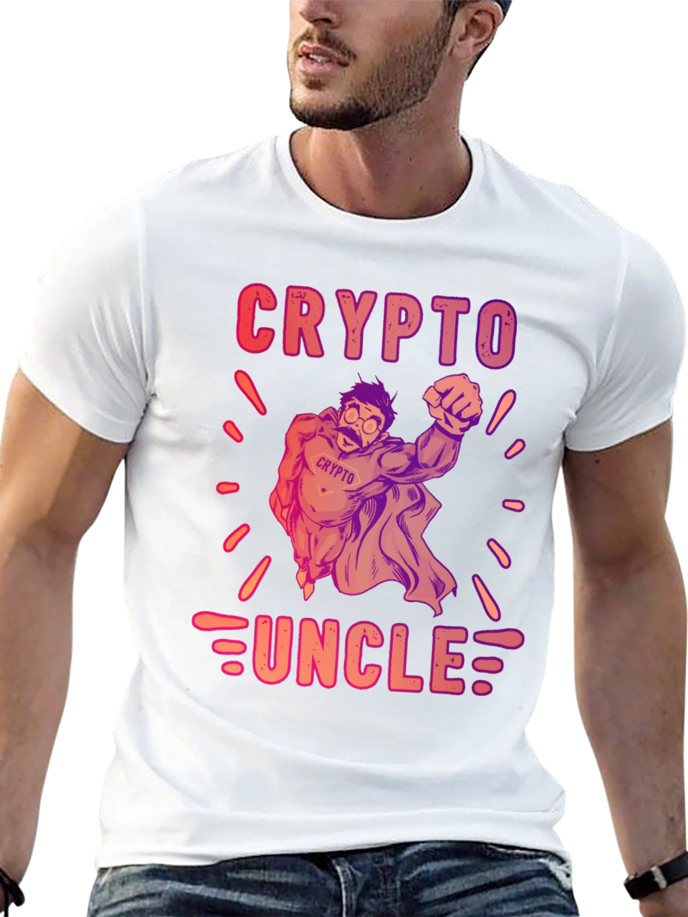 Crypto Uncle Graphic T-Shirt - Trendy Design