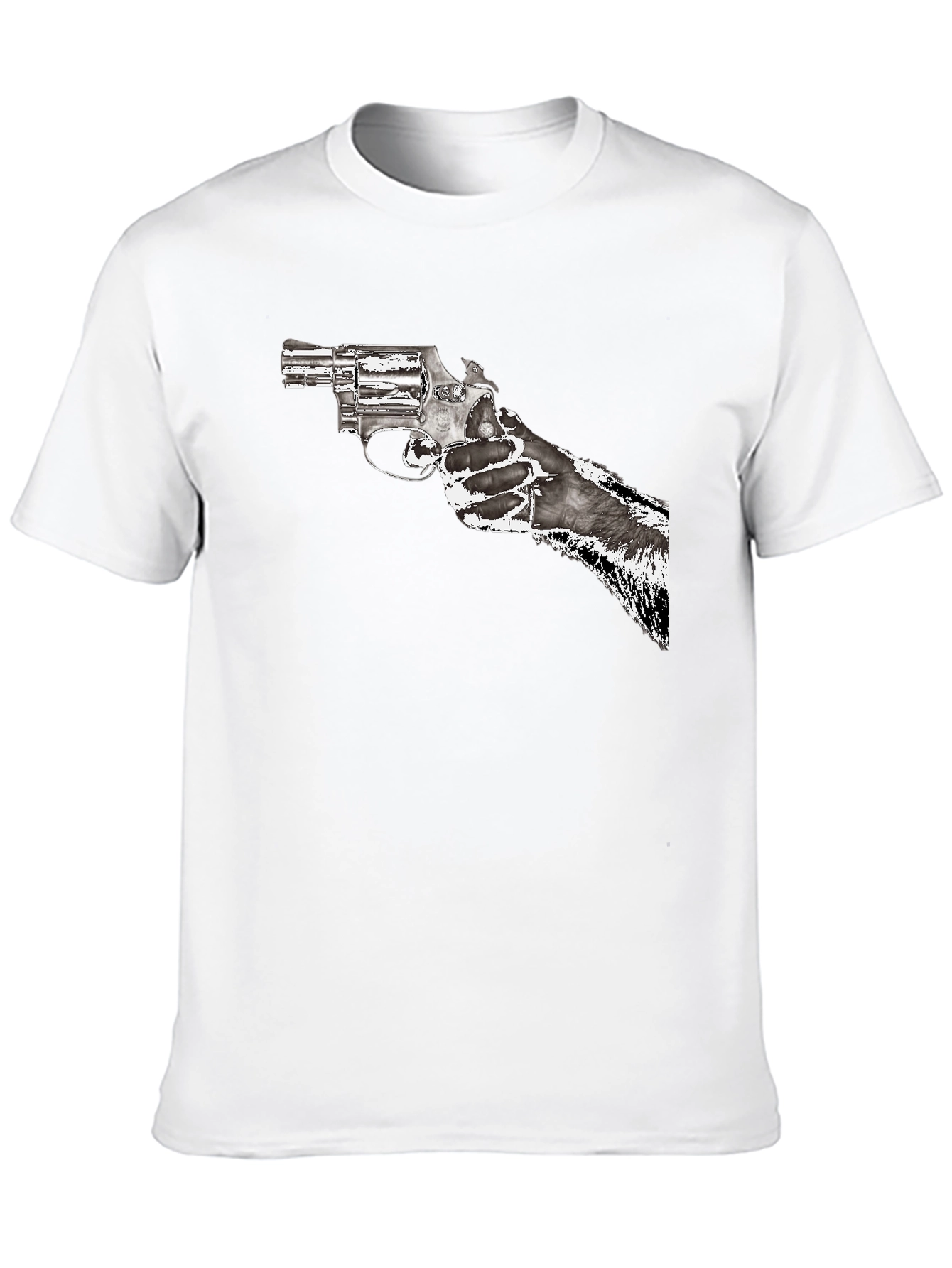 Gun Graphic T-Shirt - Black Cotton Blend