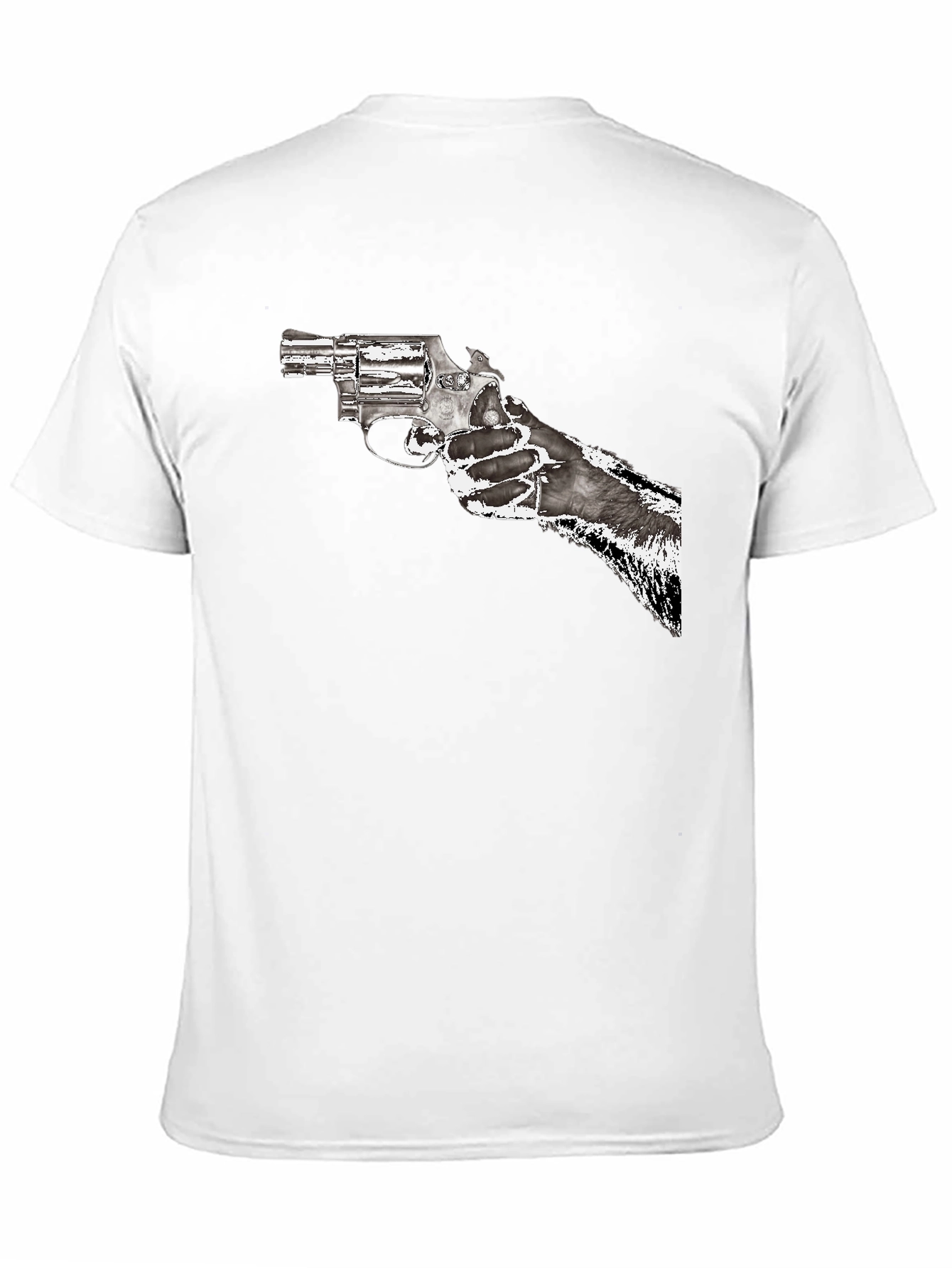 Gun Graphic T-Shirt - Black Cotton Blend