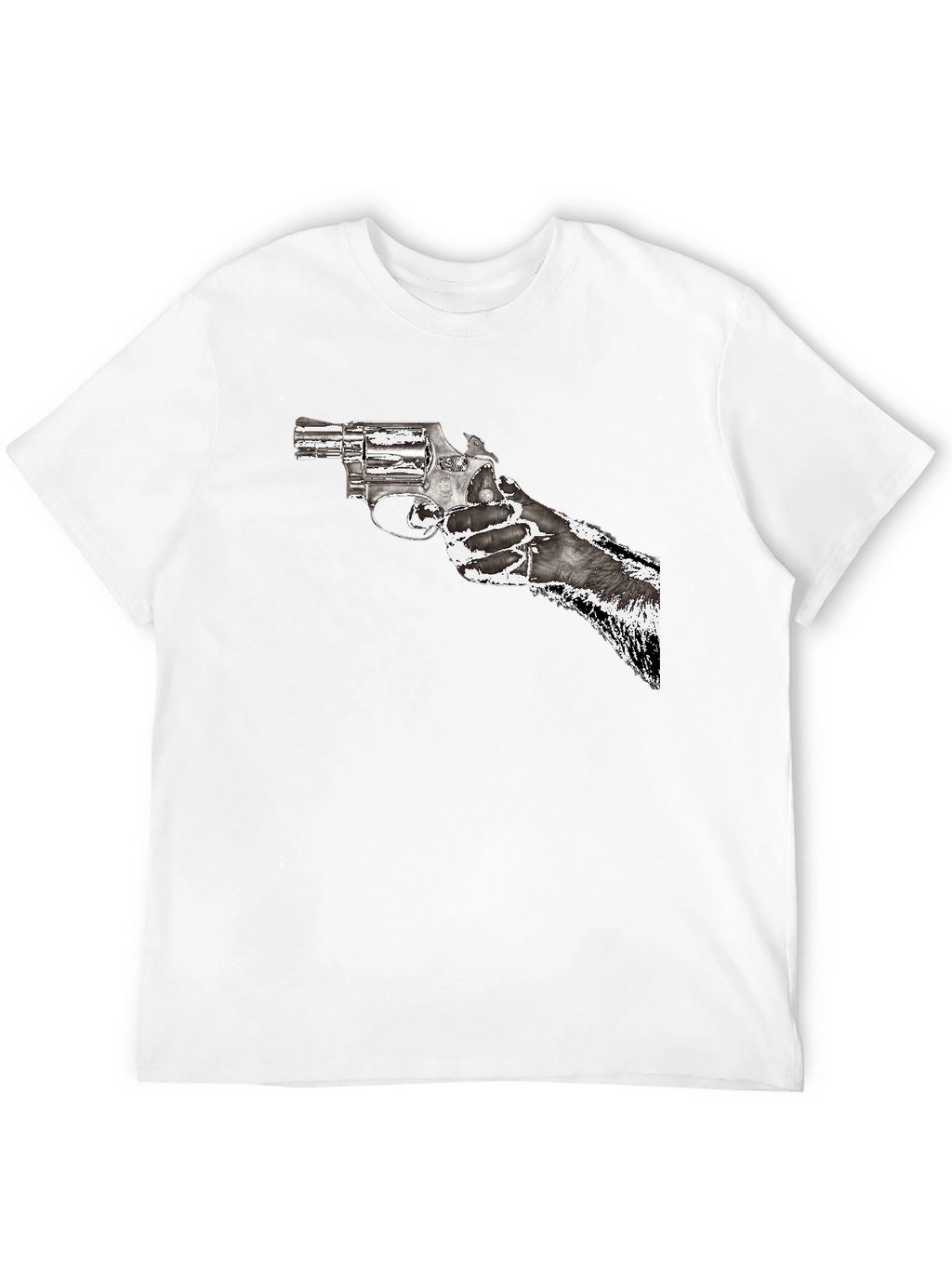 Gun Graphic T-Shirt - Black Cotton Blend