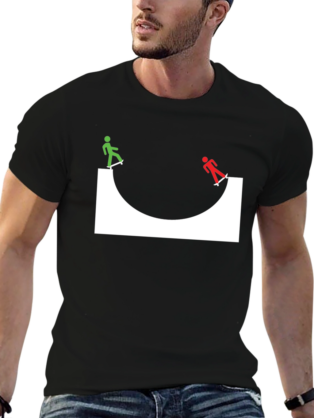 Skate Ramp Graphic Tee - Black Cotton T-Shirt