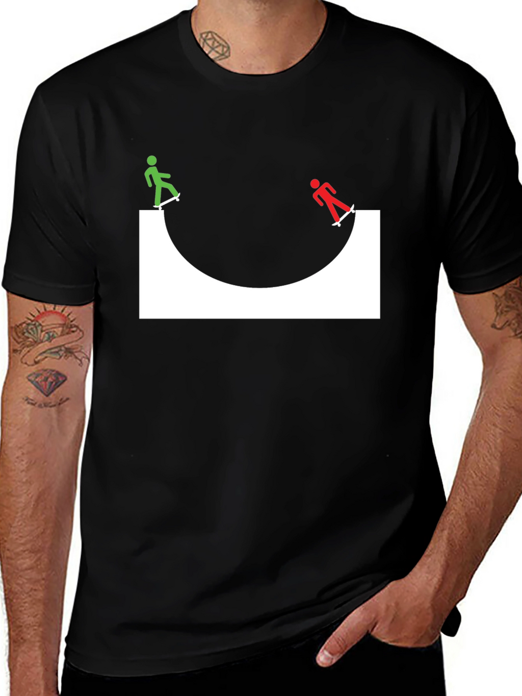Skate Ramp Graphic Tee - Black Cotton T-Shirt