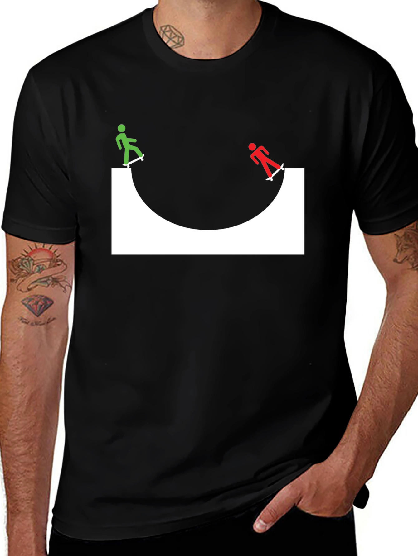 Skate Ramp Graphic Tee - Black Cotton T-Shirt