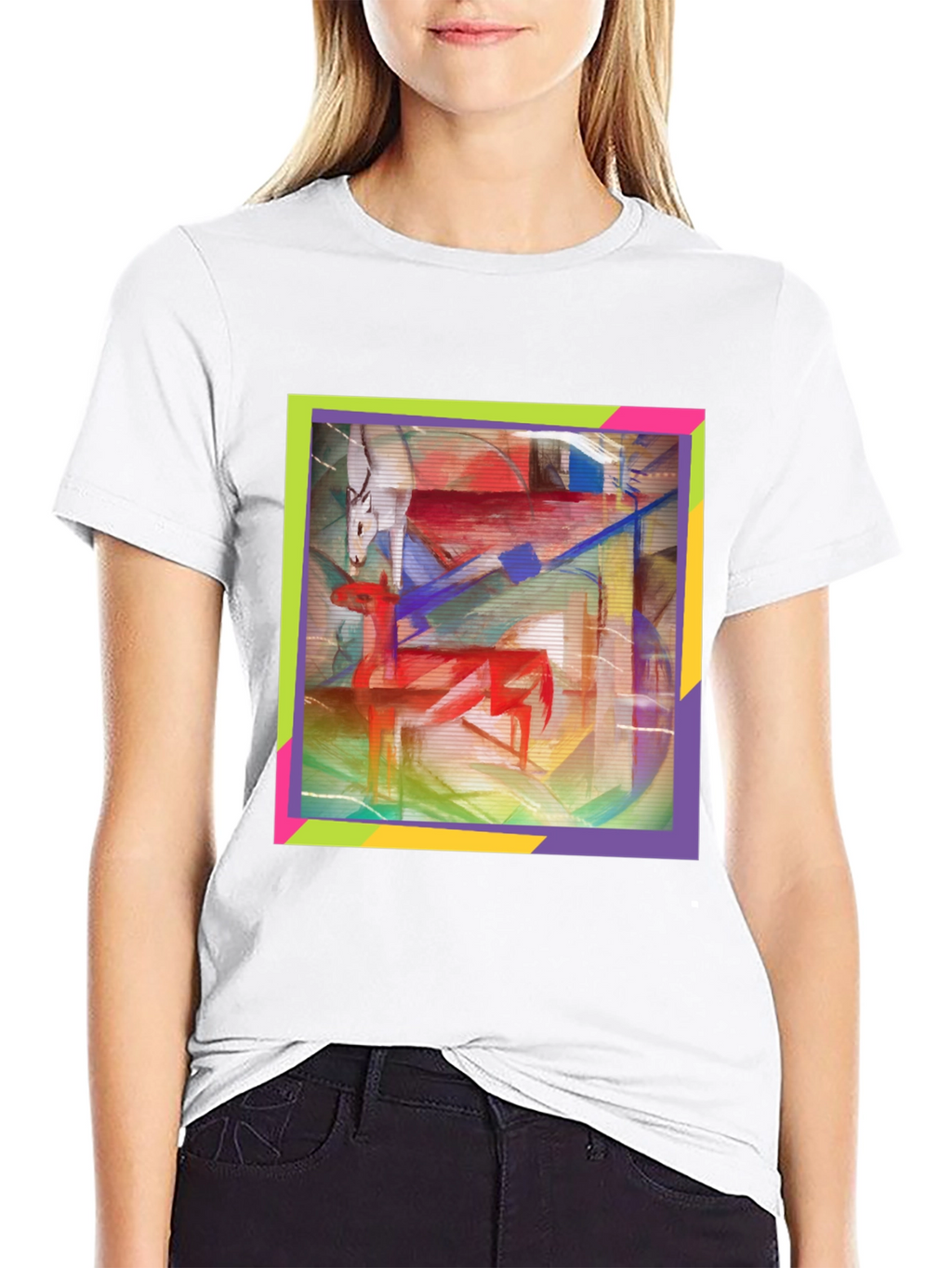Abstract Deer Graphic Tee - Artistic Menswear