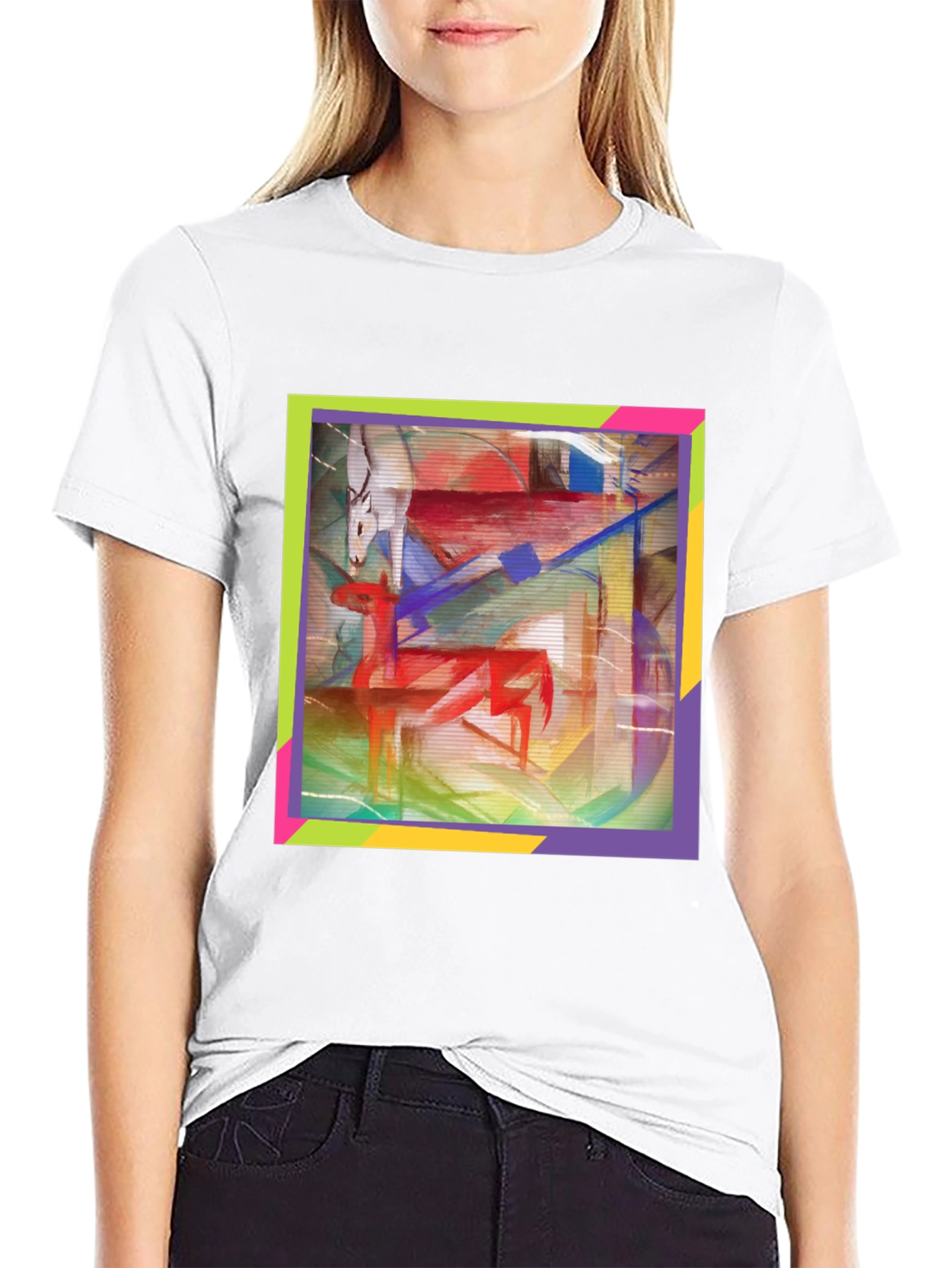 Abstract Deer Graphic Tee - Artistic Menswear
