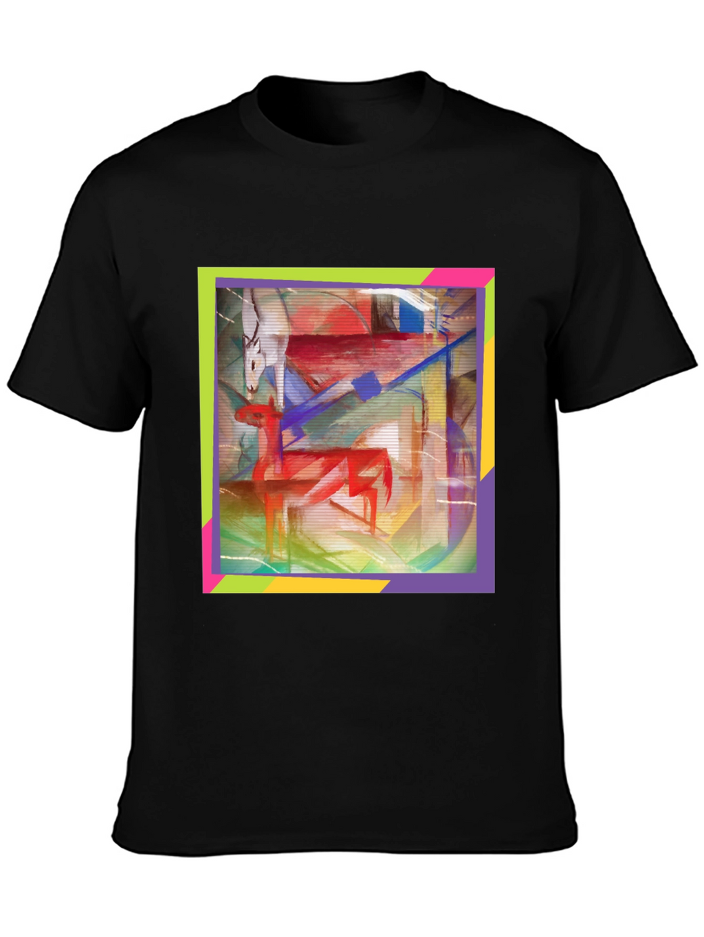 Abstract Deer Graphic Tee - Artistic Menswear