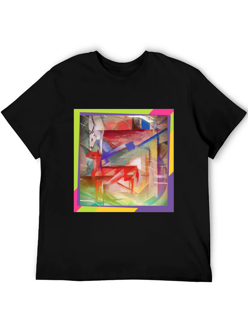 Abstract Deer Graphic Tee - Artistic Menswear
