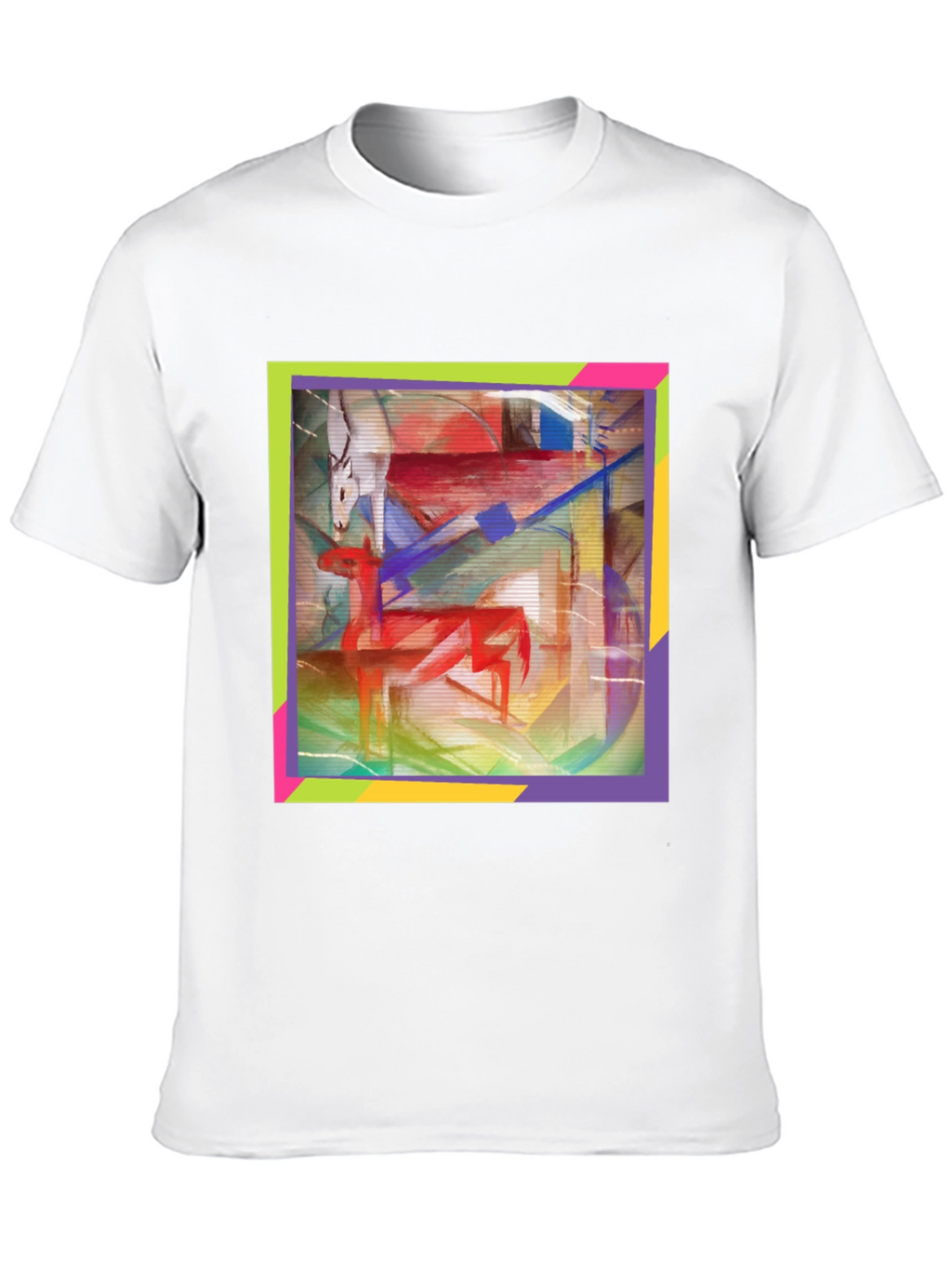 Abstract Deer Graphic Tee - Artistic Menswear