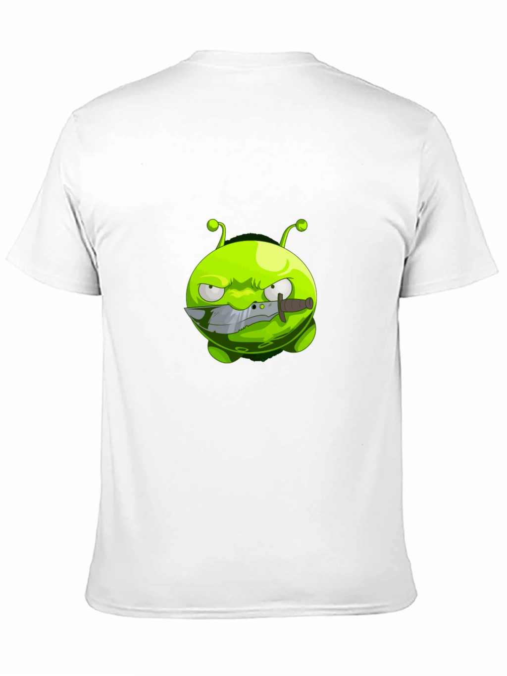 Mens Black T-Shirt with Cartoon Alien Graphic