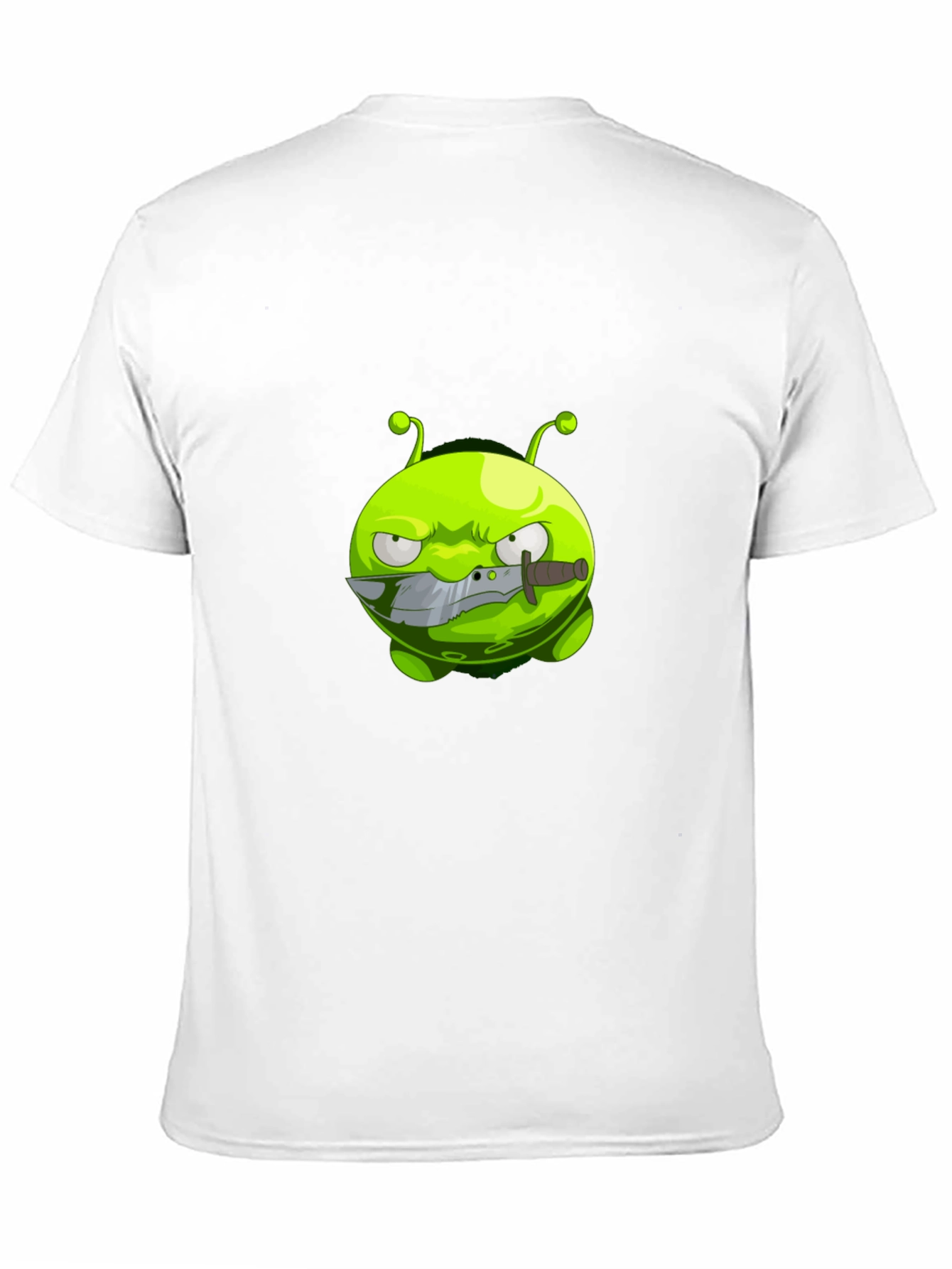 Mens Black T-Shirt with Cartoon Alien Graphic