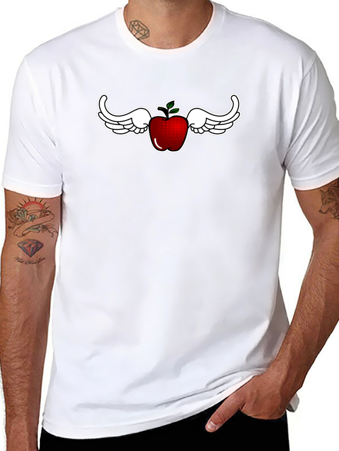 Whimsical Flying Apple Graphic Tee