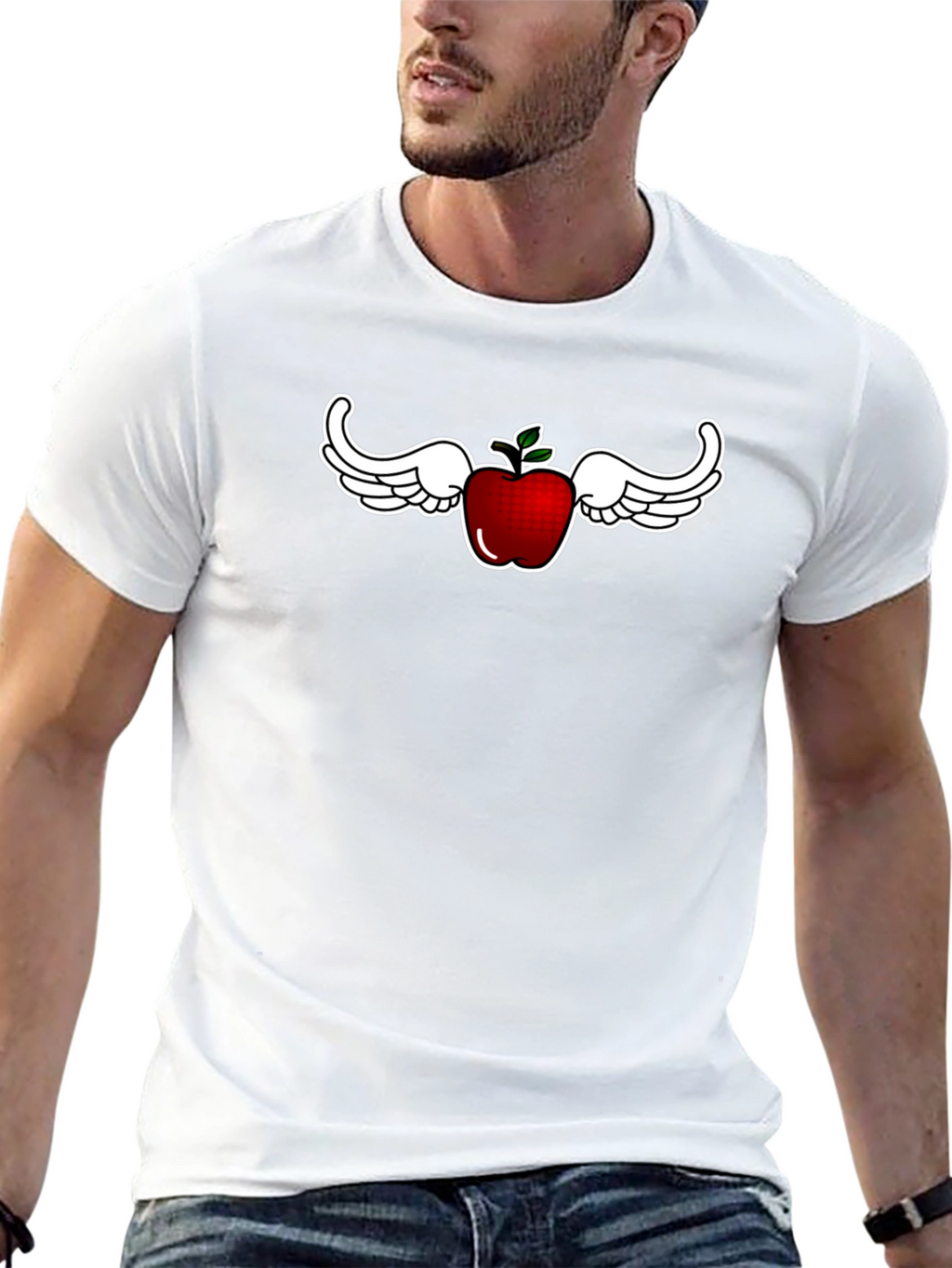 Whimsical Flying Apple Graphic Tee