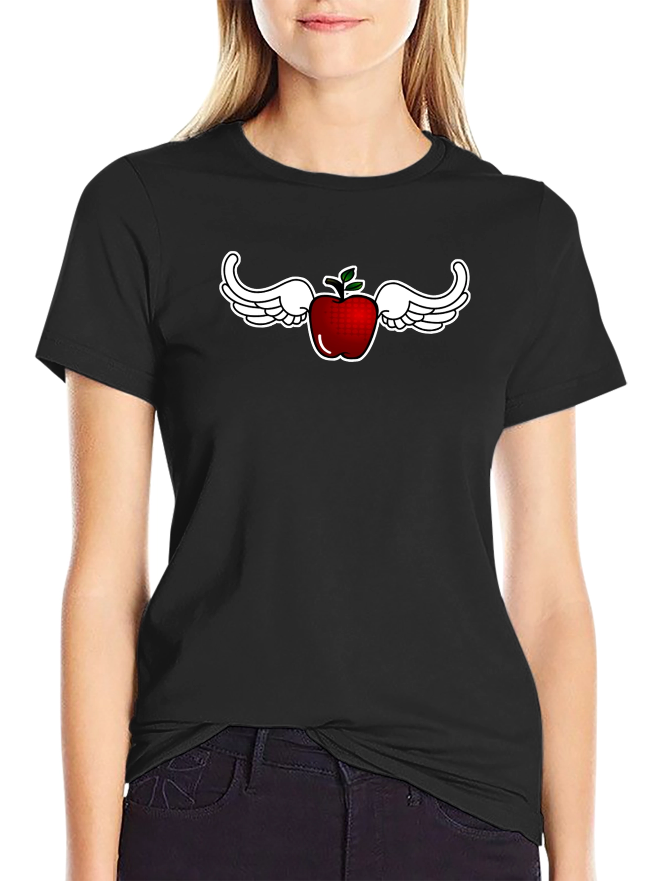 Whimsical Flying Apple Graphic Tee