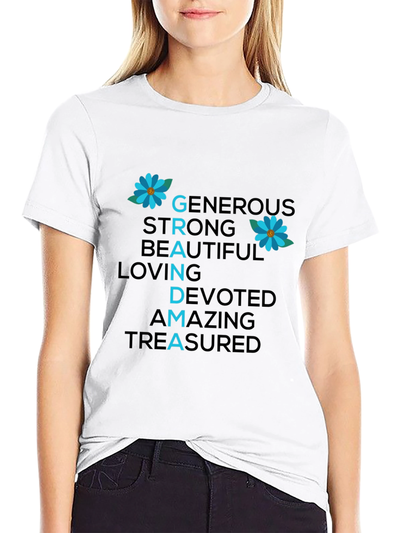 Grandma Qualities T-Shirt - Generous Strong Beautiful