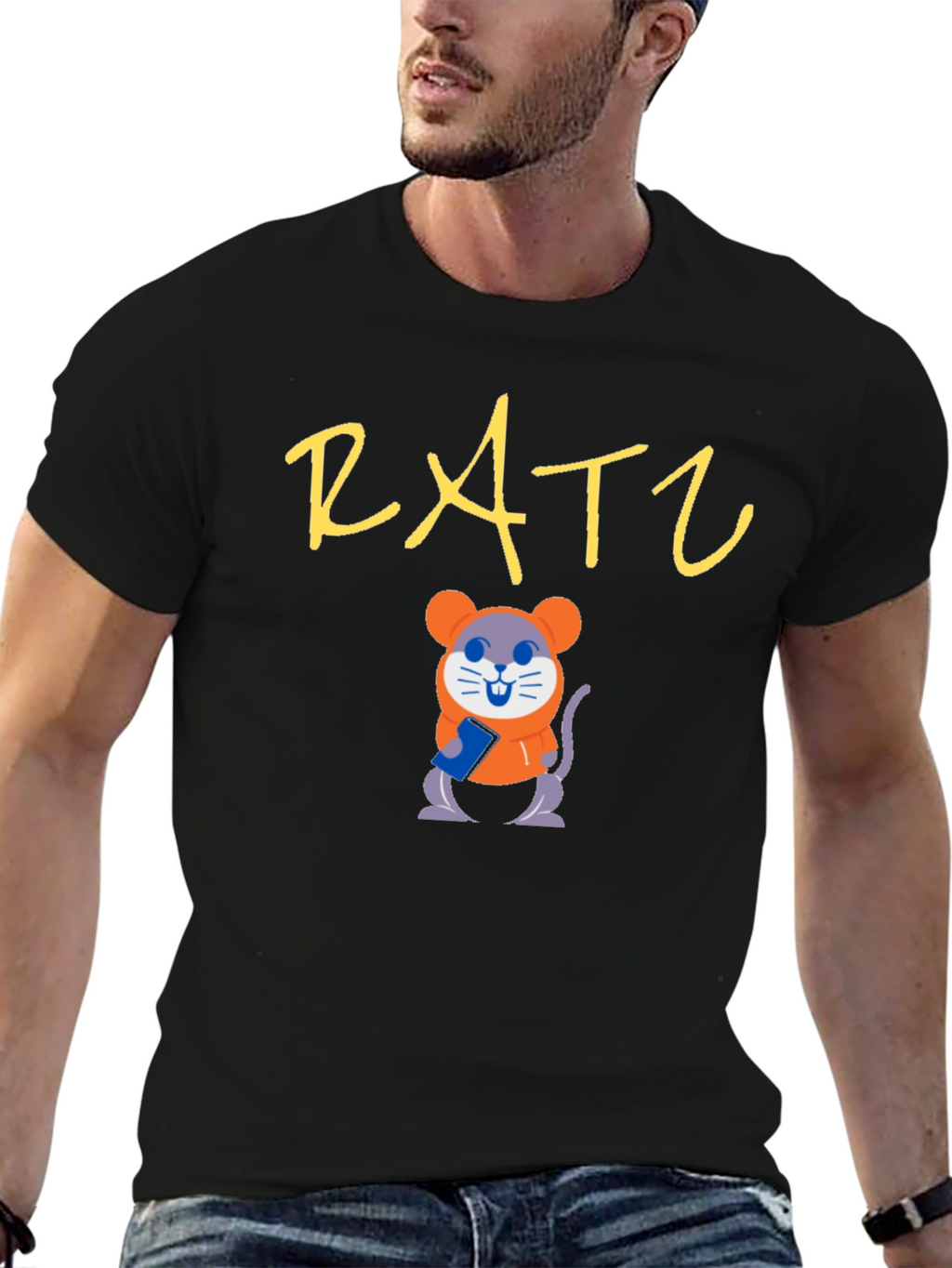 Rat Lover Black T-Shirt | Cute Cartoon Mouse Tee