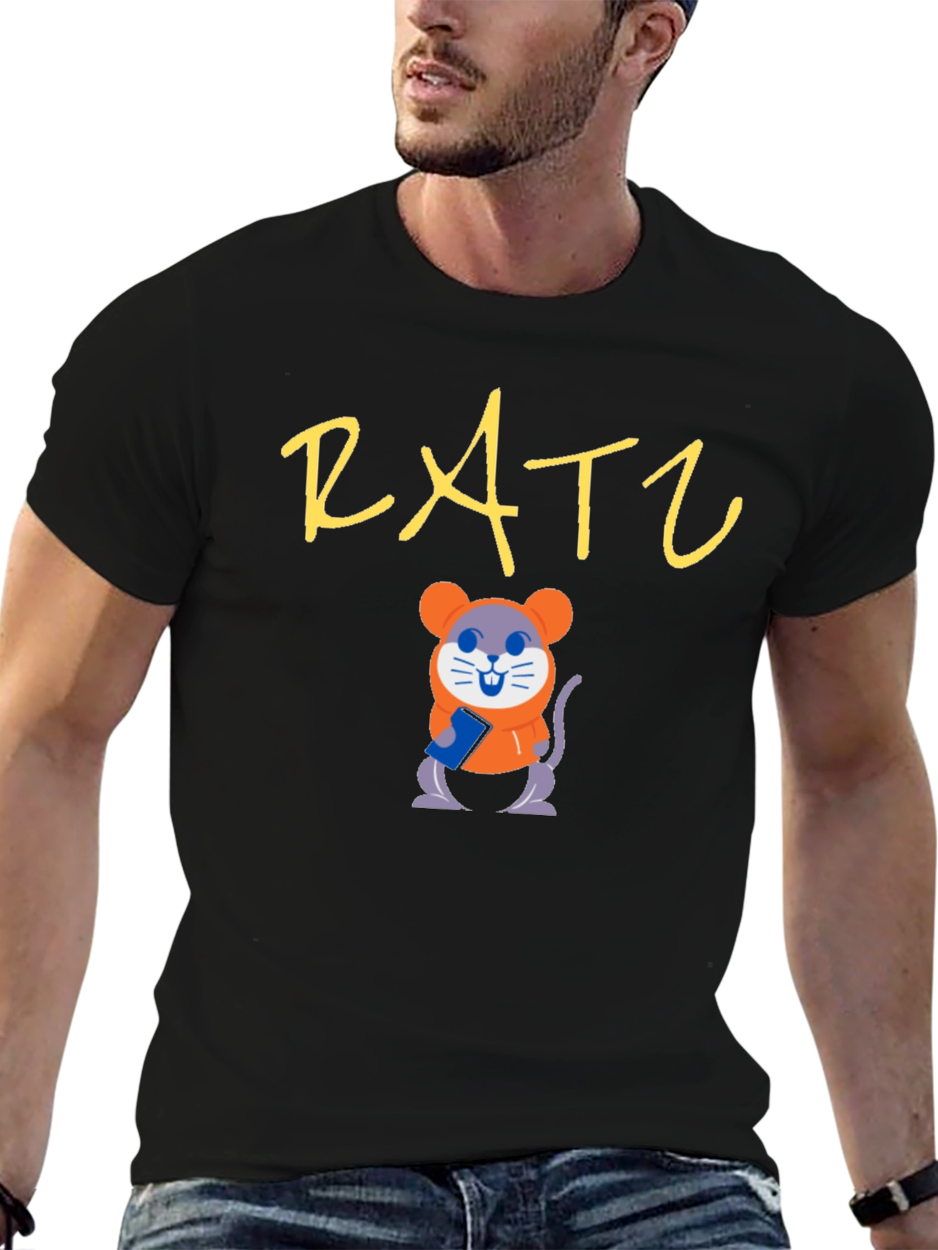 Rat Lover Black T-Shirt | Cute Cartoon Mouse Tee