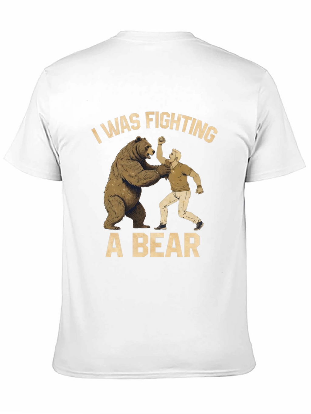 Fighting a Bear T-Shirt - Mens Black Graphic Tee