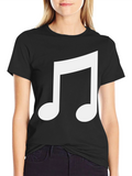 Musical Note Graphic Black T-Shirt