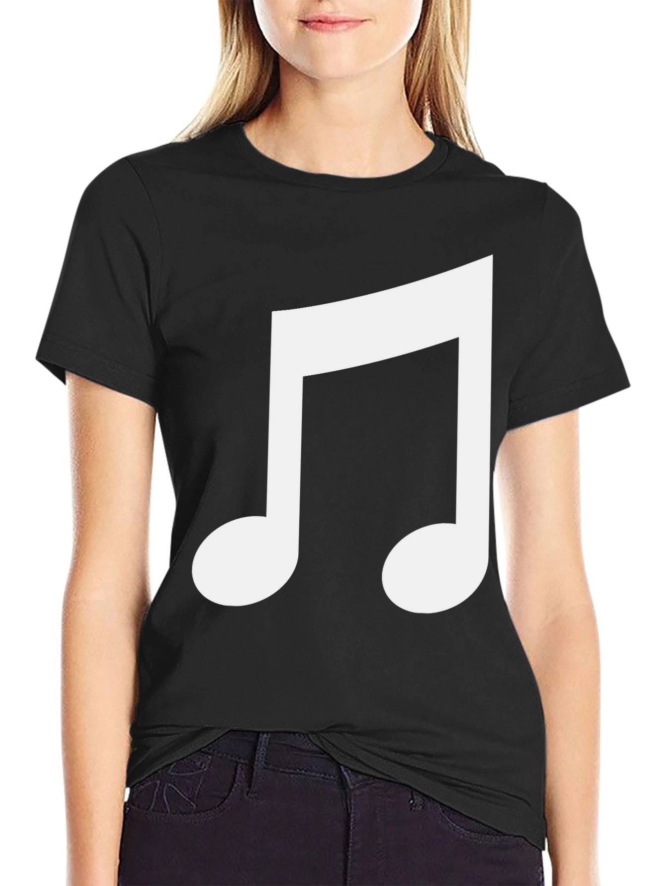 Musical Note Graphic Black T-Shirt