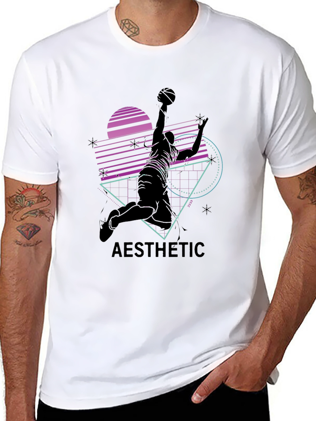 Retro Aesthetic Basketball Graphic Tee