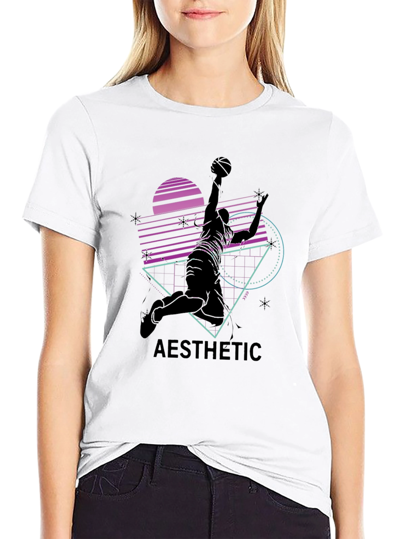 Retro Aesthetic Basketball Graphic Tee