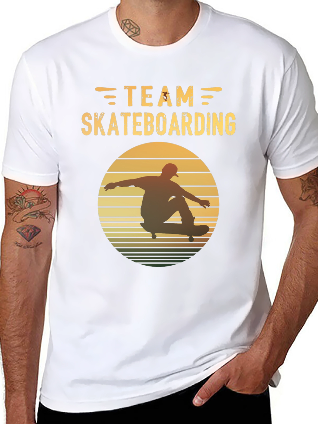 Team Skateboarding Graphic Tee - Vintage Style