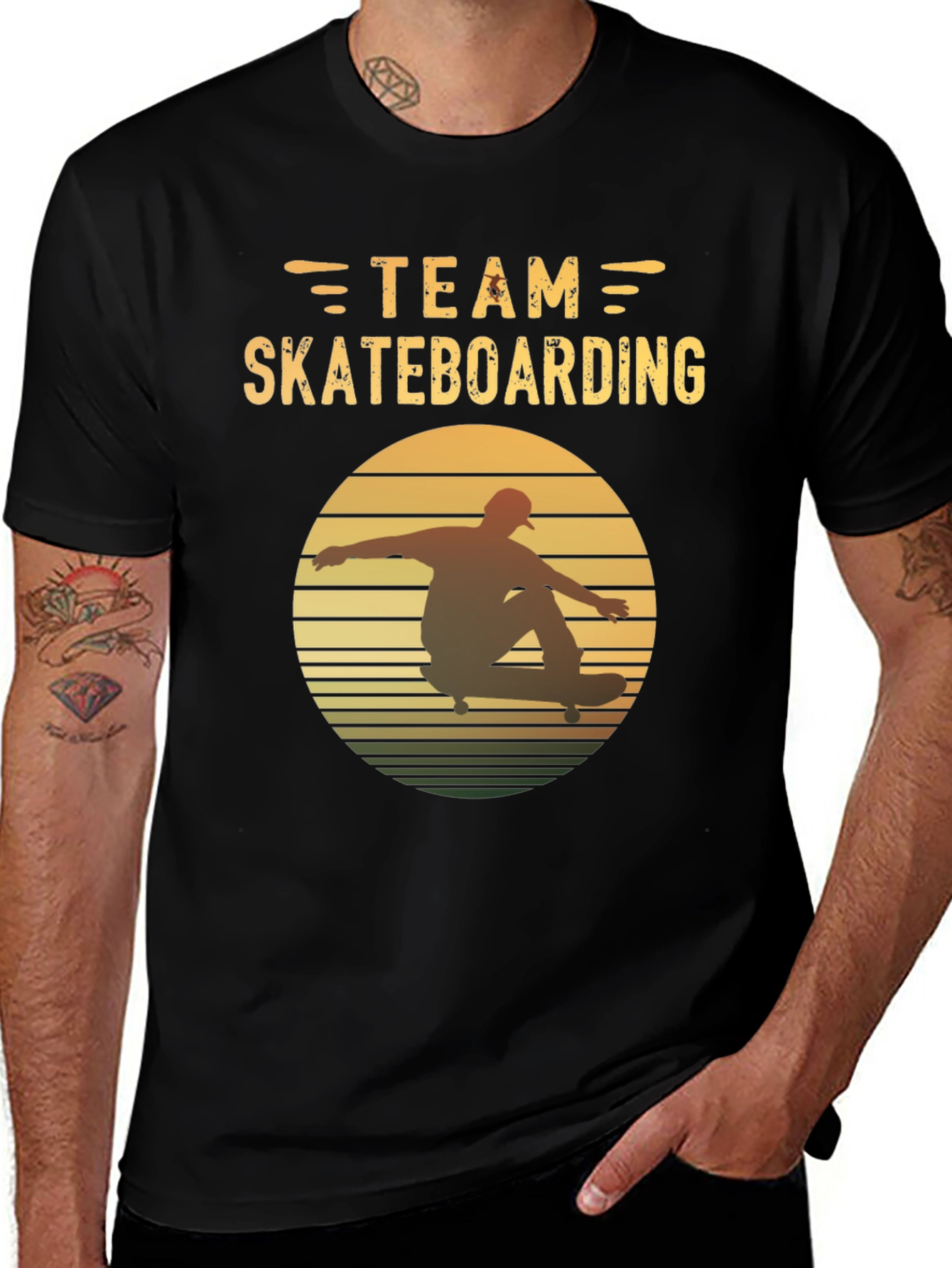 Team Skateboarding Graphic Tee - Vintage Style