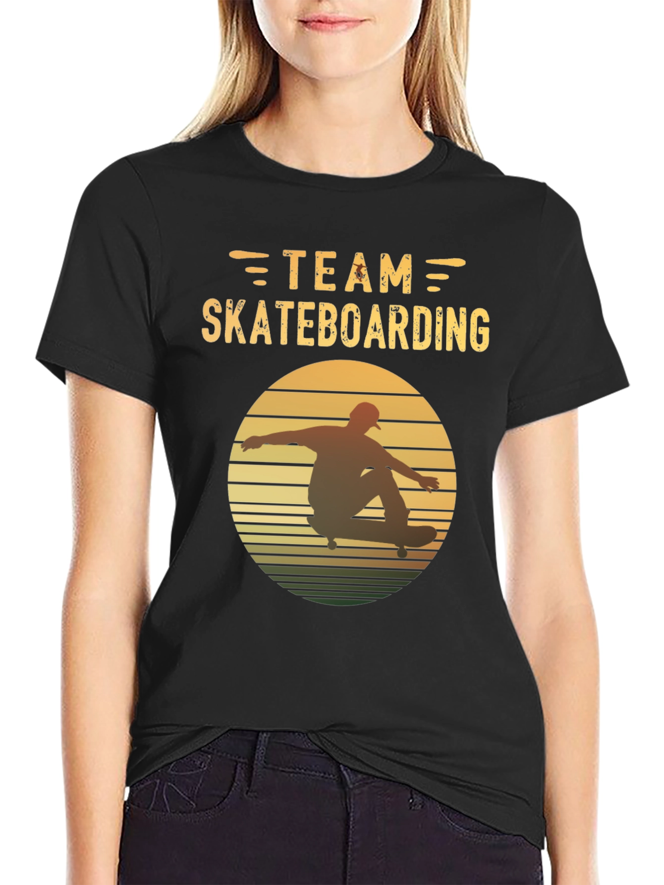 Team Skateboarding Graphic Tee - Vintage Style