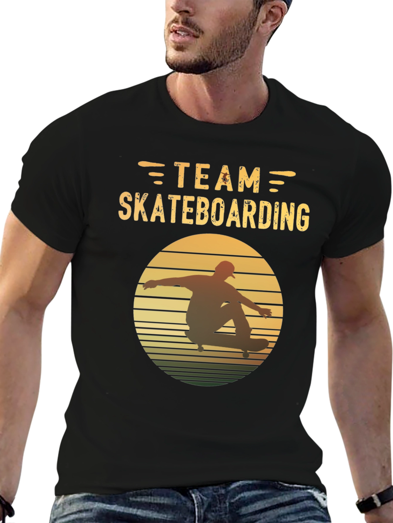 Team Skateboarding Graphic Tee - Vintage Style