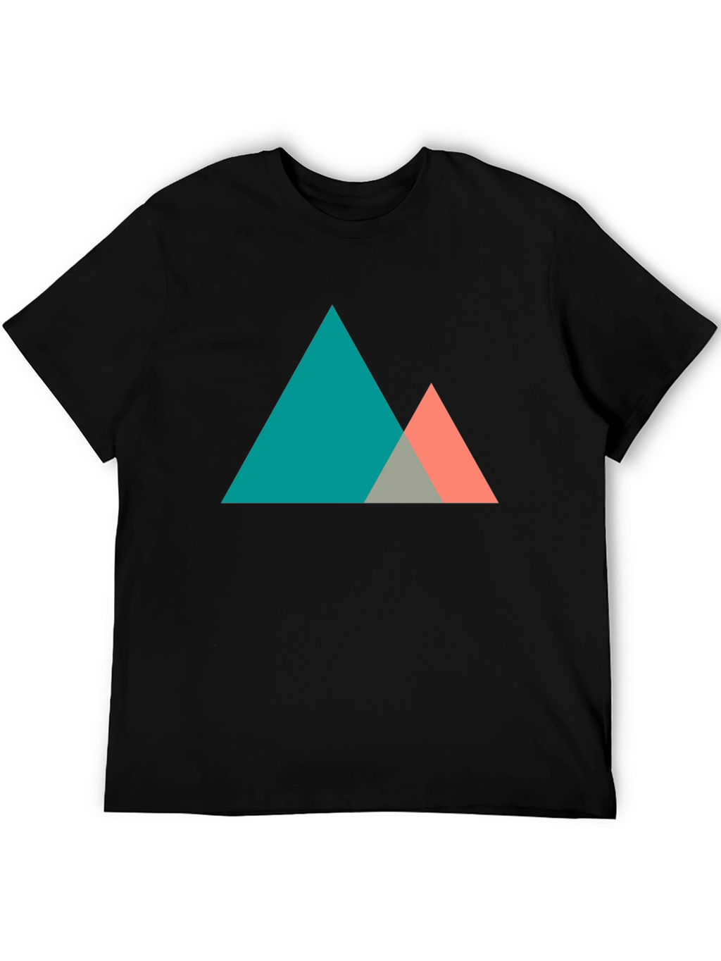 Geometric Mountain Graphic Tee - Modern Black T-Shirt